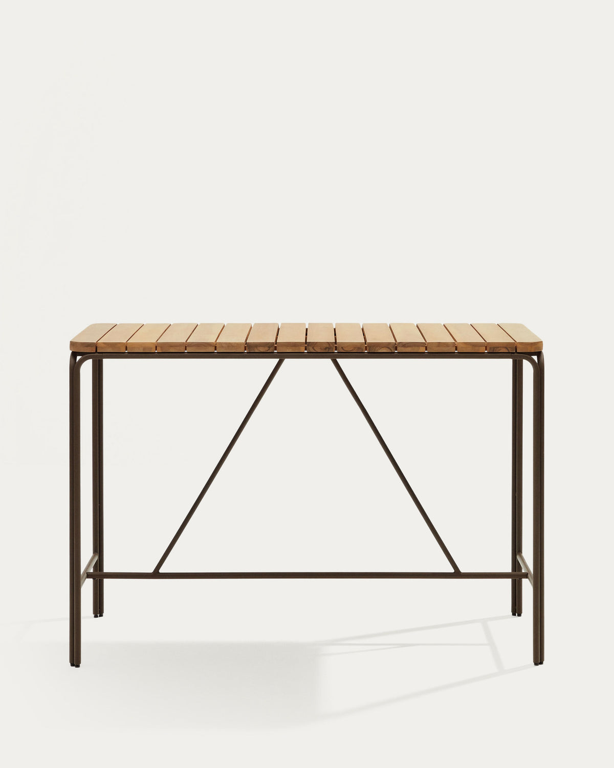 Salguer Hochtisch Outdoor massives Akazienholz Stahl in Braun 140 x 70 cm FSC 100% in Braun, Natur präsentiert im Onlineshop von KAQTU Design AG. Gartentisch ist von Kave Home