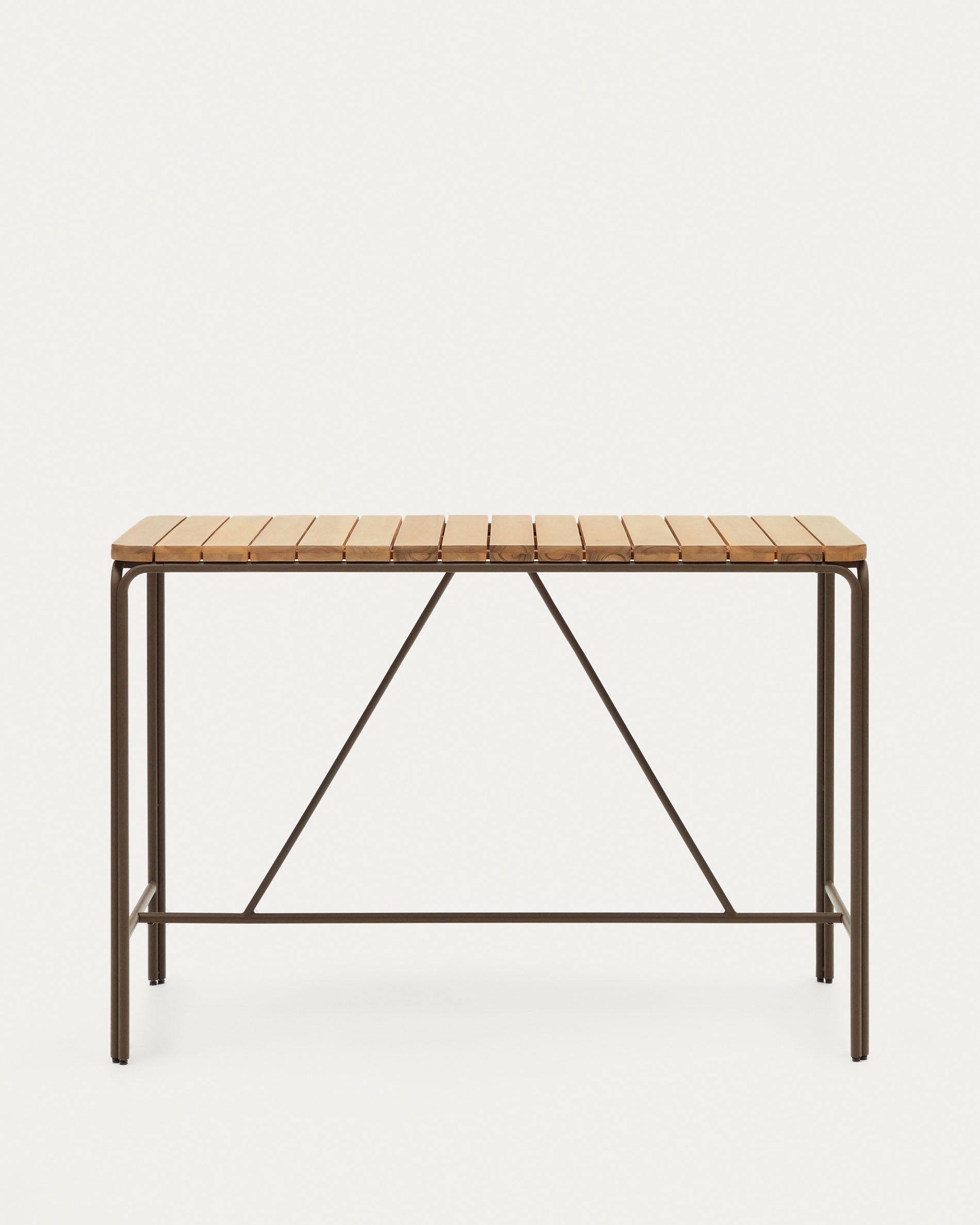 Salguer Hochtisch Outdoor massives Akazienholz Stahl in Braun 140 x 70 cm FSC 100%