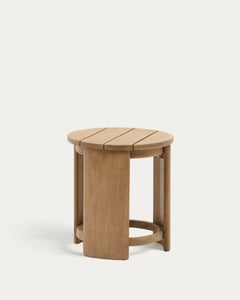 Tavolino Xoriguer realizzato in legno massello di eucalipto FSC 100% Ø 56 cm