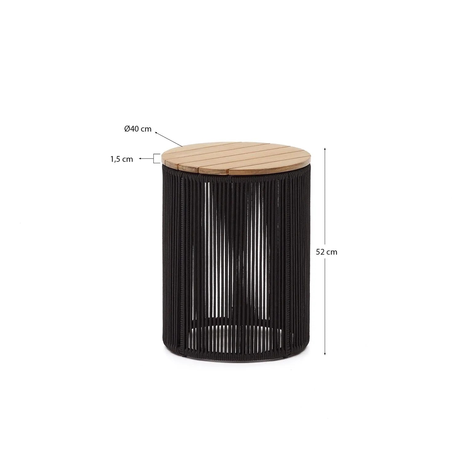 Stilvoller Couchtisch Dandara: Akazienholz & Stahl, Ø40 cm, FSC 100.