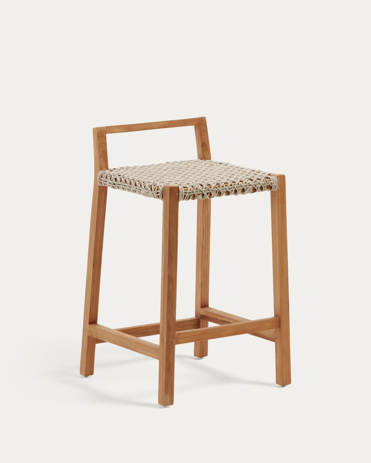 Giverola Hocker aus massivem Teakholz 67,5 cm in Natur, Beige präsentiert im Onlineshop von KAQTU Design AG. Outdoor-Barstuhl ist von Kave Home