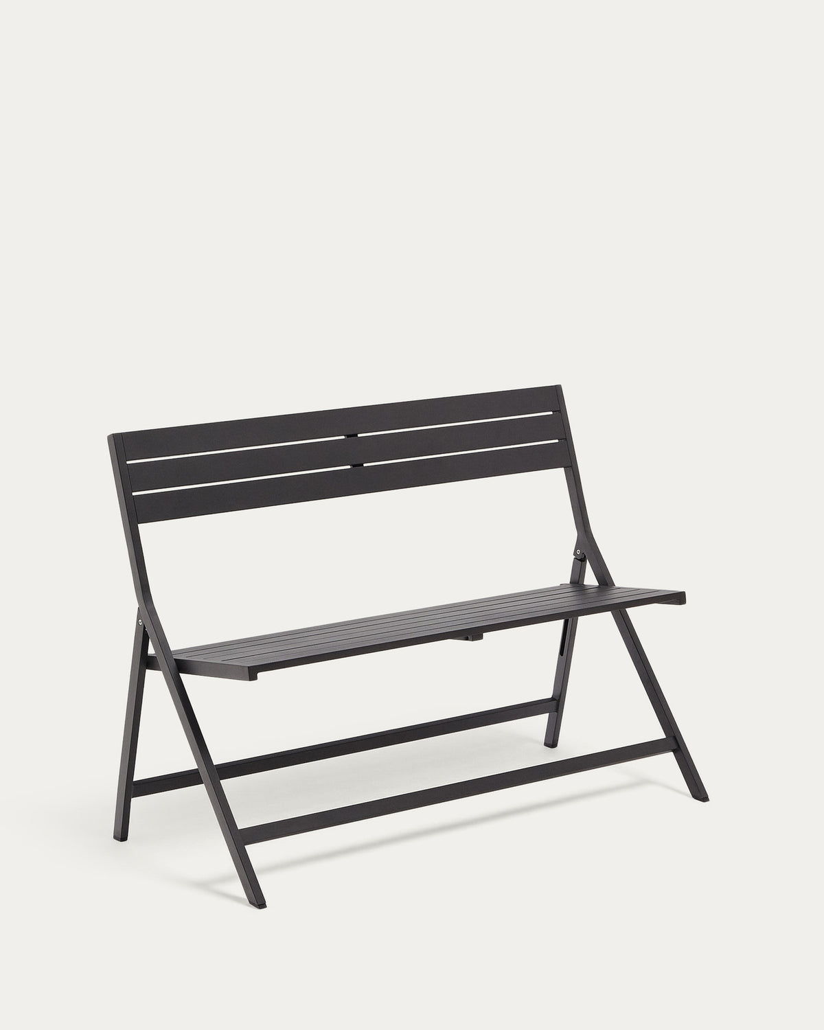 Faltbare Gartenbank Torreta aus Aluminium mit dunkelgrauem Finish