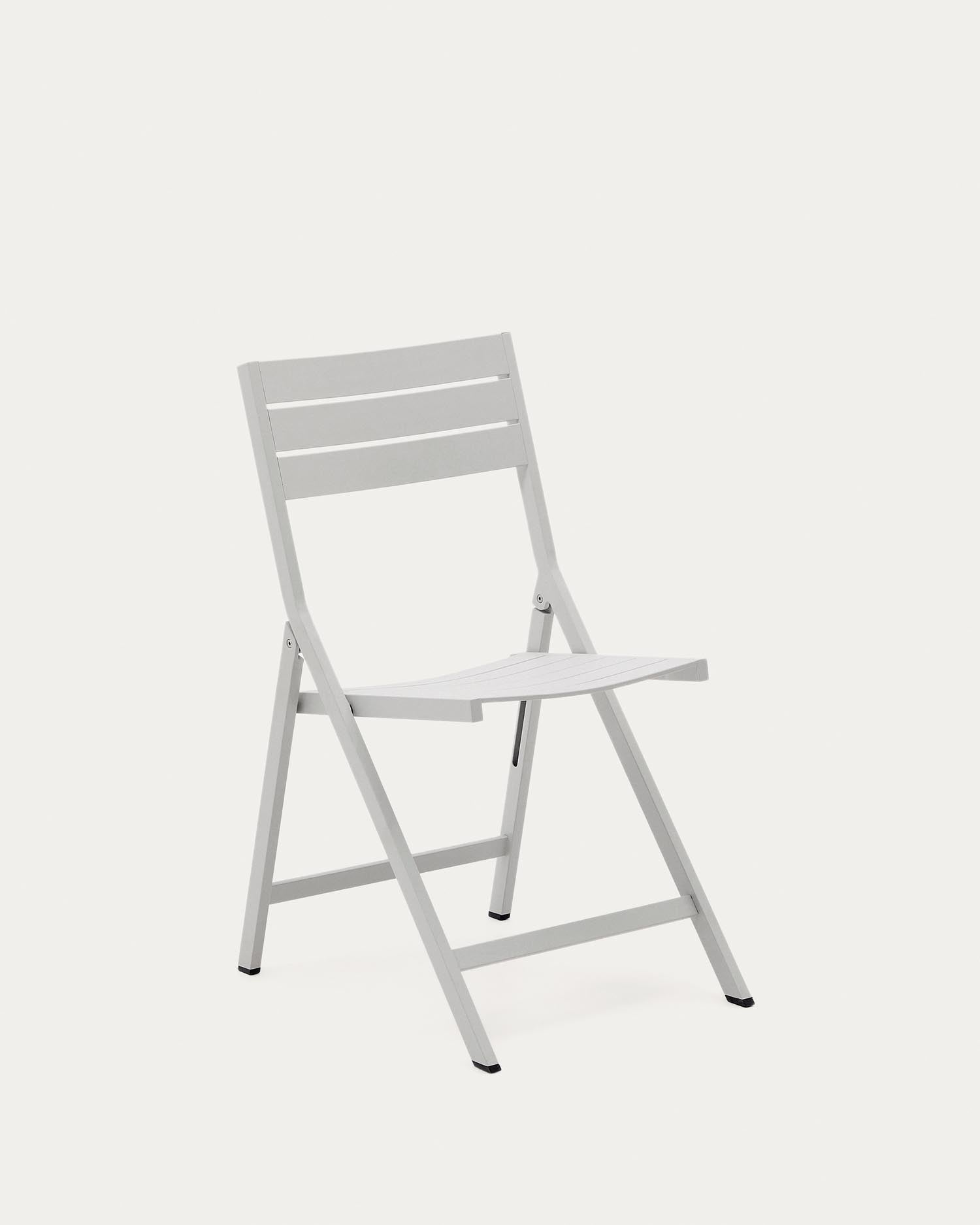 Faltbarer GartenstuhlTorreta aus Aluminium mit hellgrauem Finish