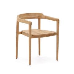 Chaise Icaro empilable en teck massif FSC 100% avec finition colorée naturelle