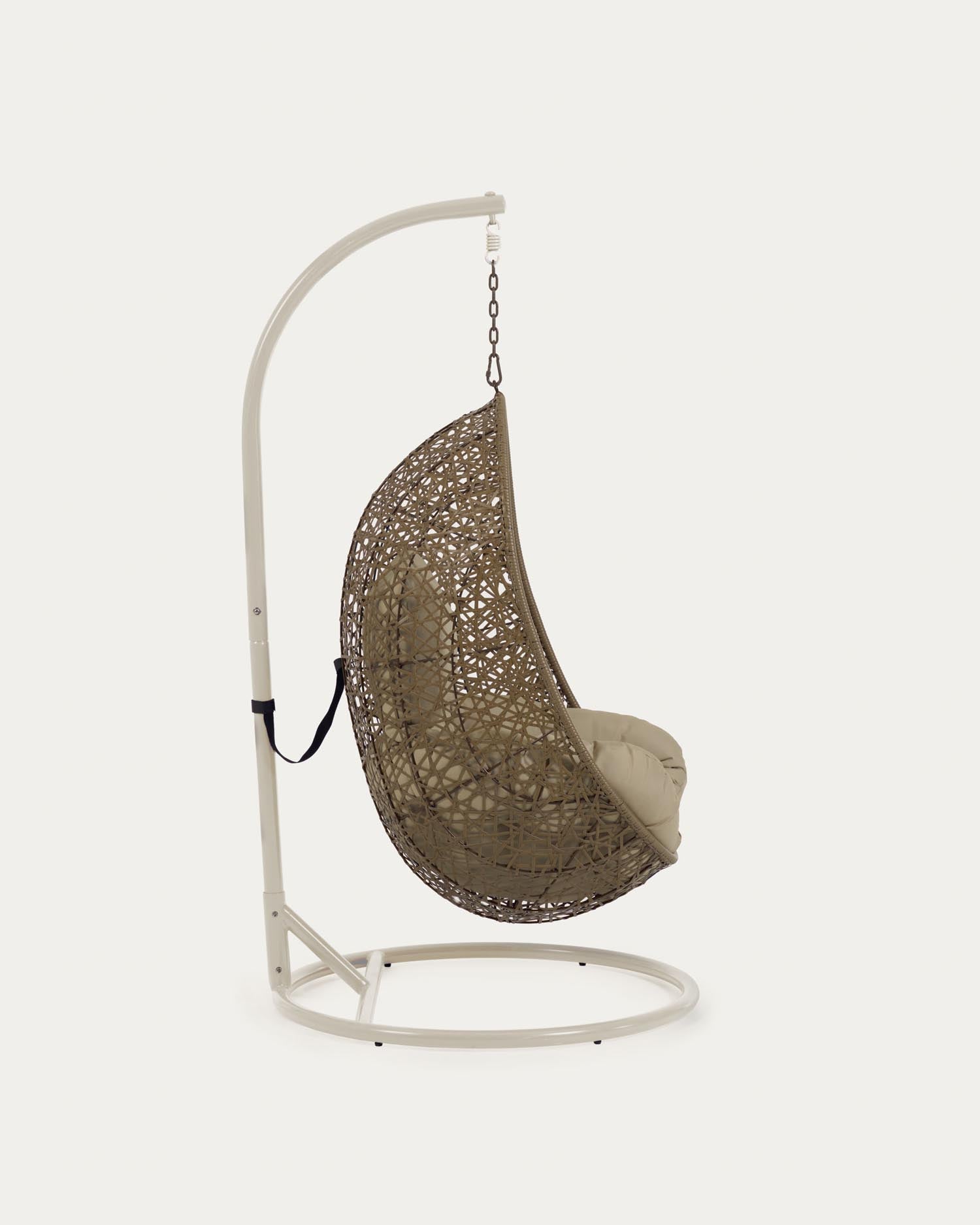 Hanging chair Florina in brown with light grey stand