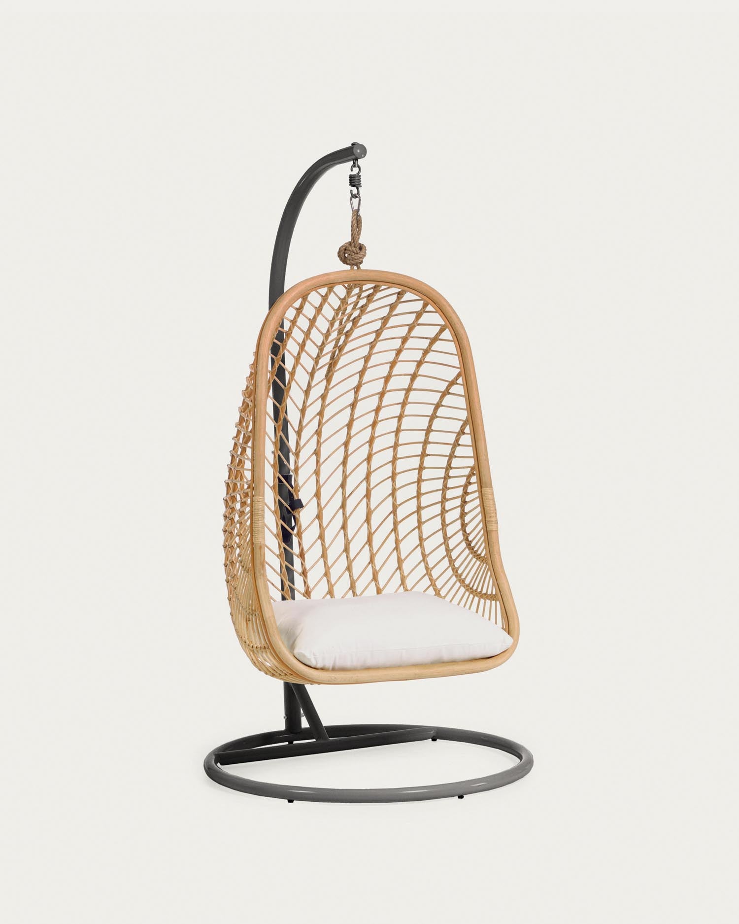 Hanging nettle Ekaterina from rattan with a stand in dark gray