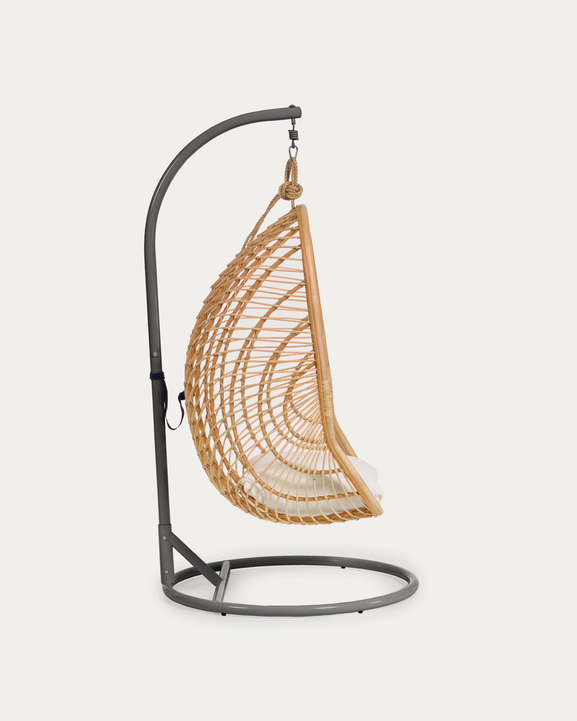 Hanging nettle Ekaterina from rattan with a stand in dark gray