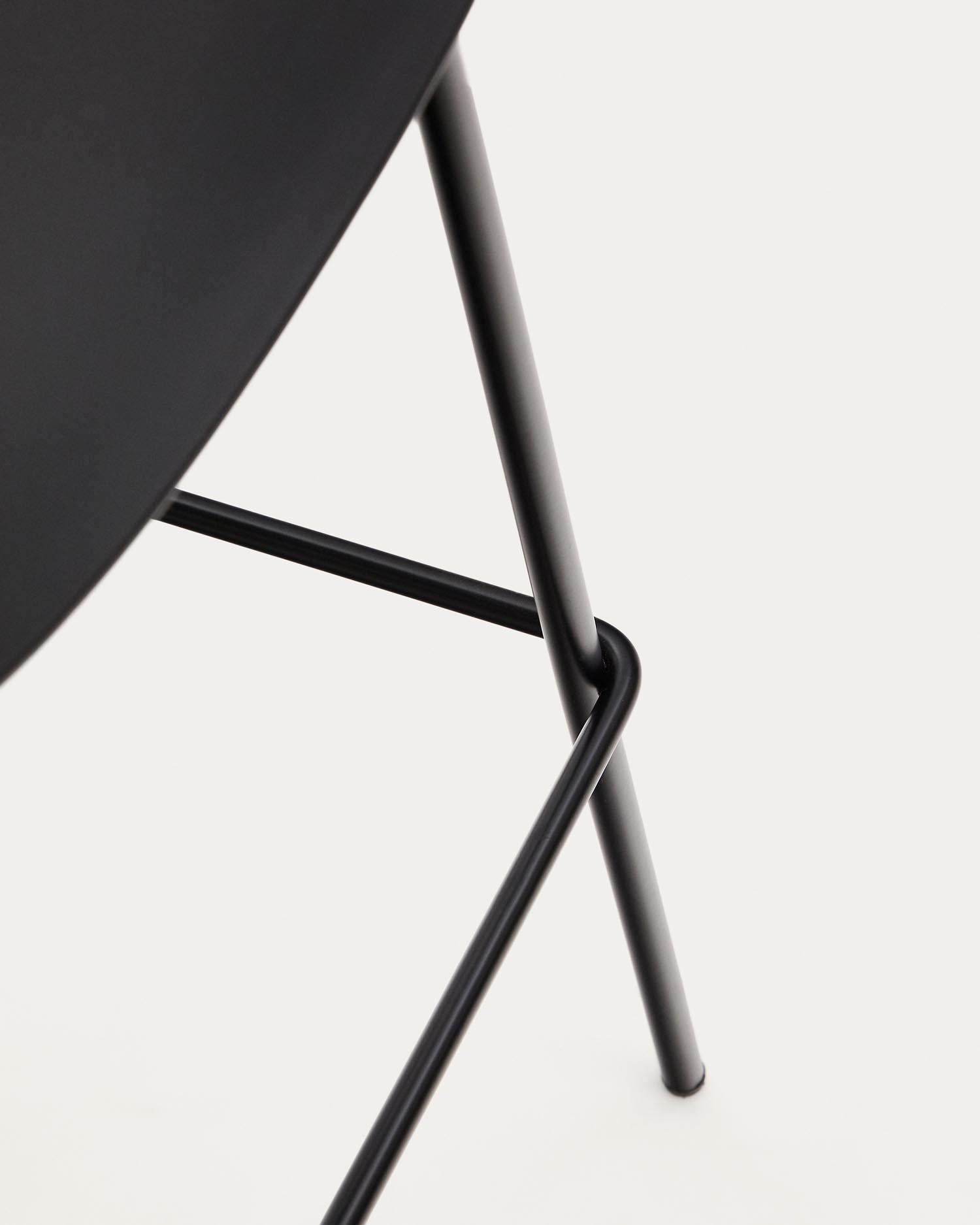 Altea black stool with black lacquered steel legs, 75 cm