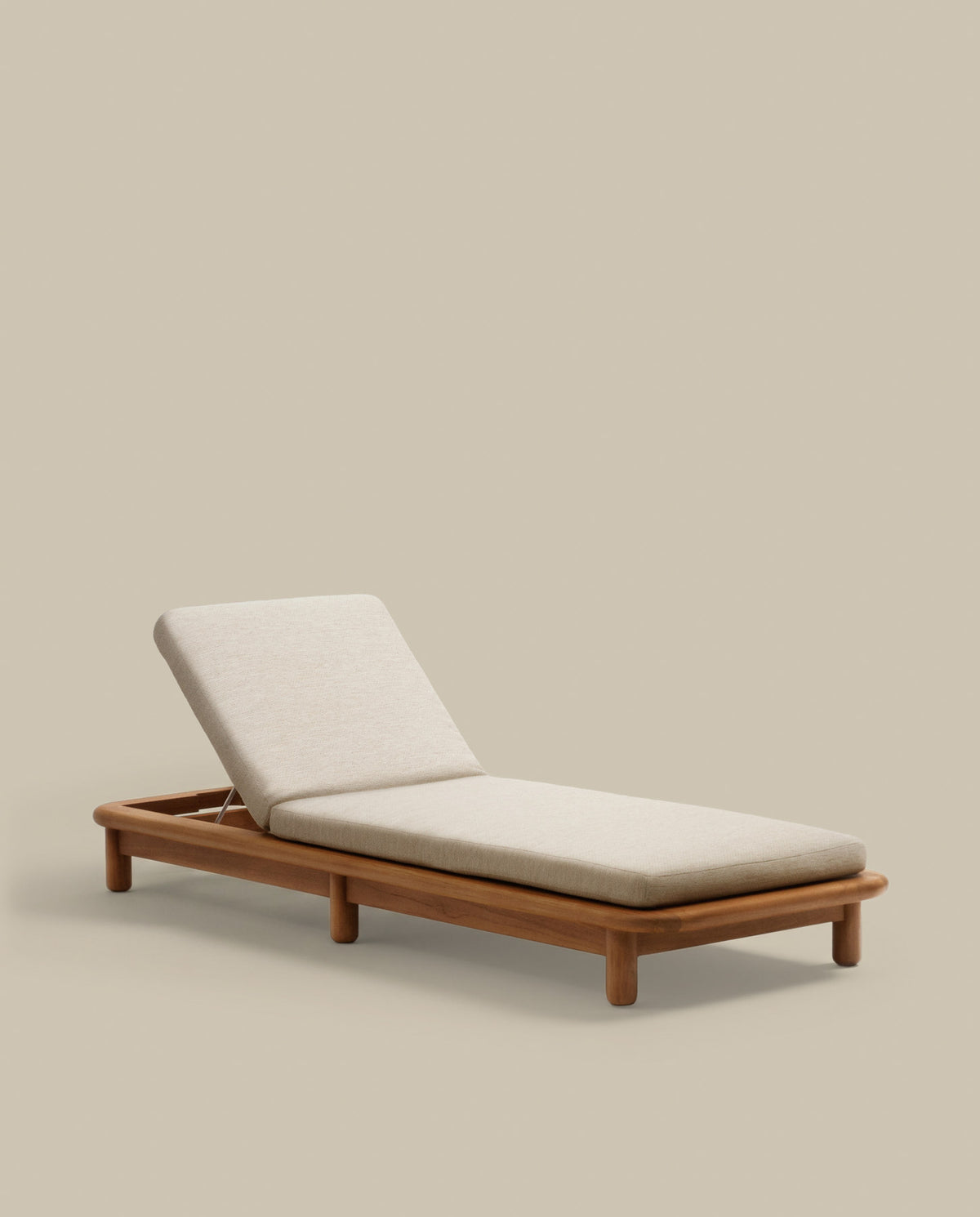 Turqueta Liege aus massivem Teakholz FSC 100% in Natur, Beige präsentiert im Onlineshop von KAQTU Design AG. Liegestuhl ist von Kave Home