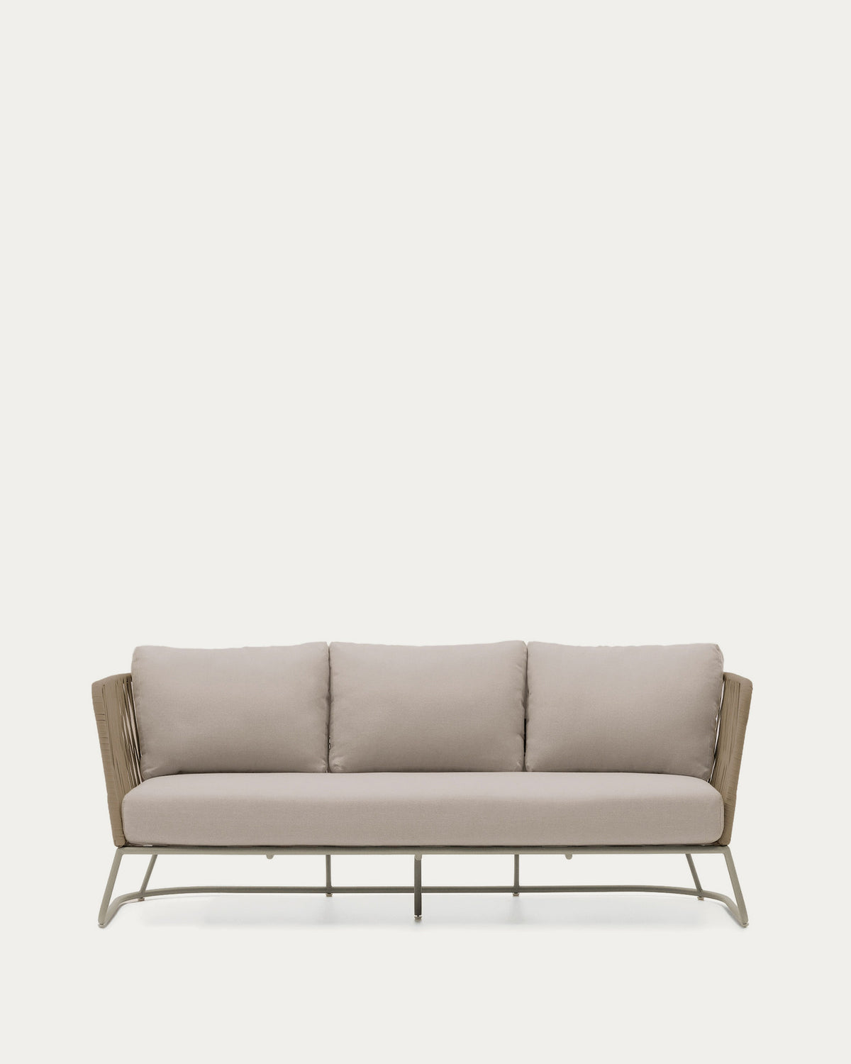 3-Sitzer-Outdoor-Sofa Saconca aus Seil und beige verzinktem Stahl 189 cm in Braun, Ecru, Beige präsentiert im Onlineshop von KAQTU Design AG. Lounge Sofa ist von Kave Home