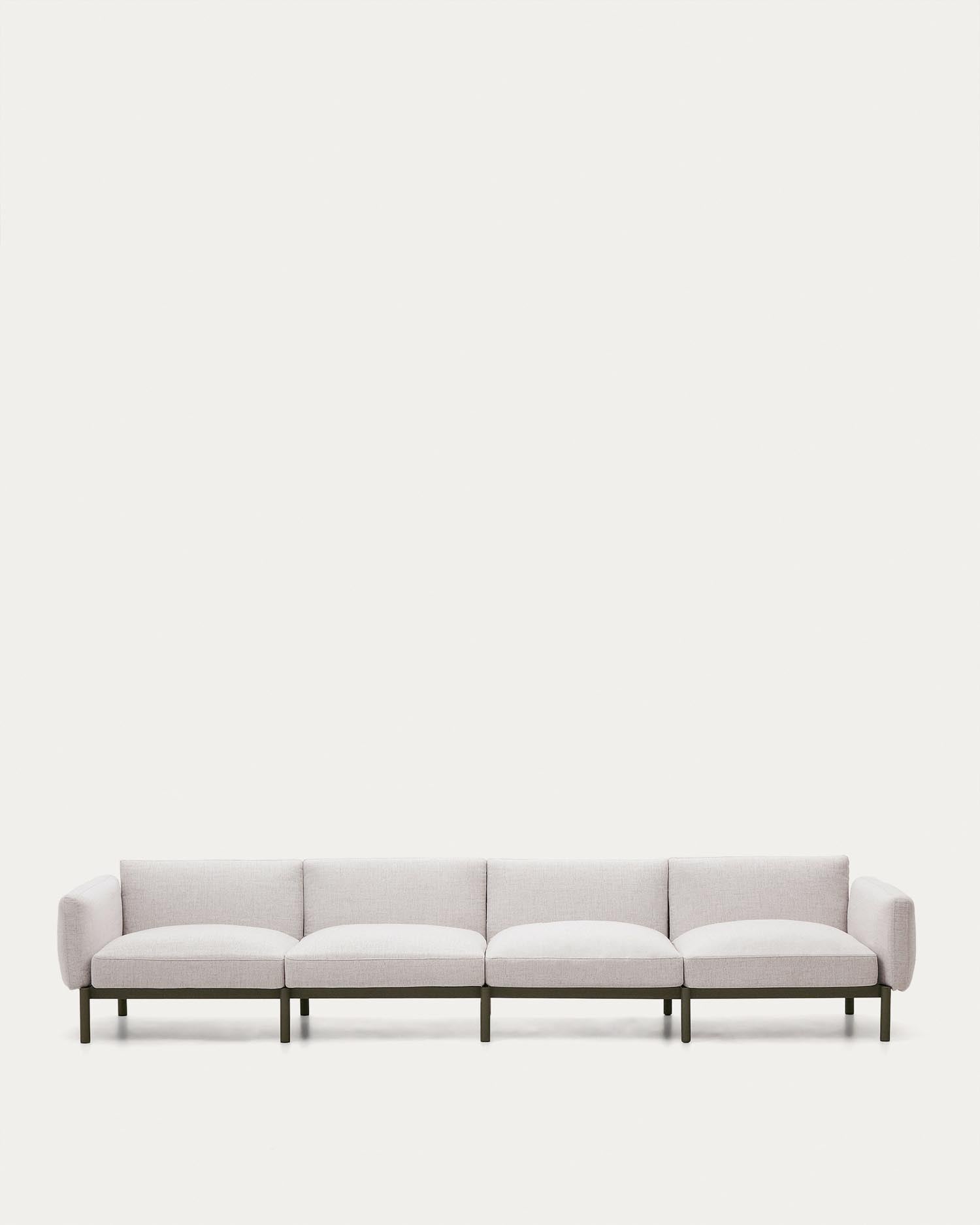 Modulares 4-Sitzer-Sofa für den Außenbereich Sorells aus Aluminium in grüner Ausführung 31