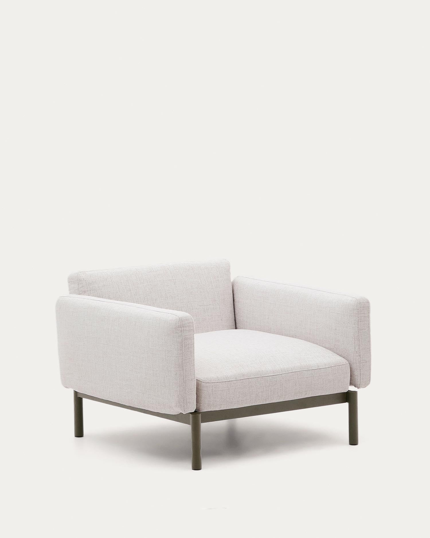 Fauteuil d'extérieur modulaire Sorells en aluminium, finition verte