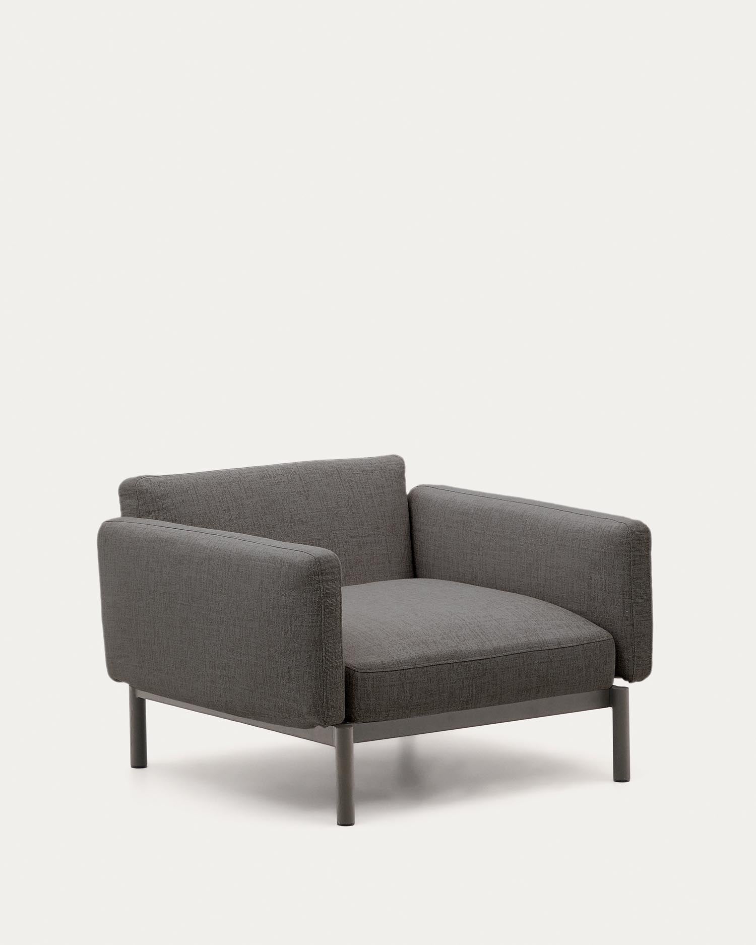 Fauteuil d'extérieur modulaire Sorells en aluminium, finition grise