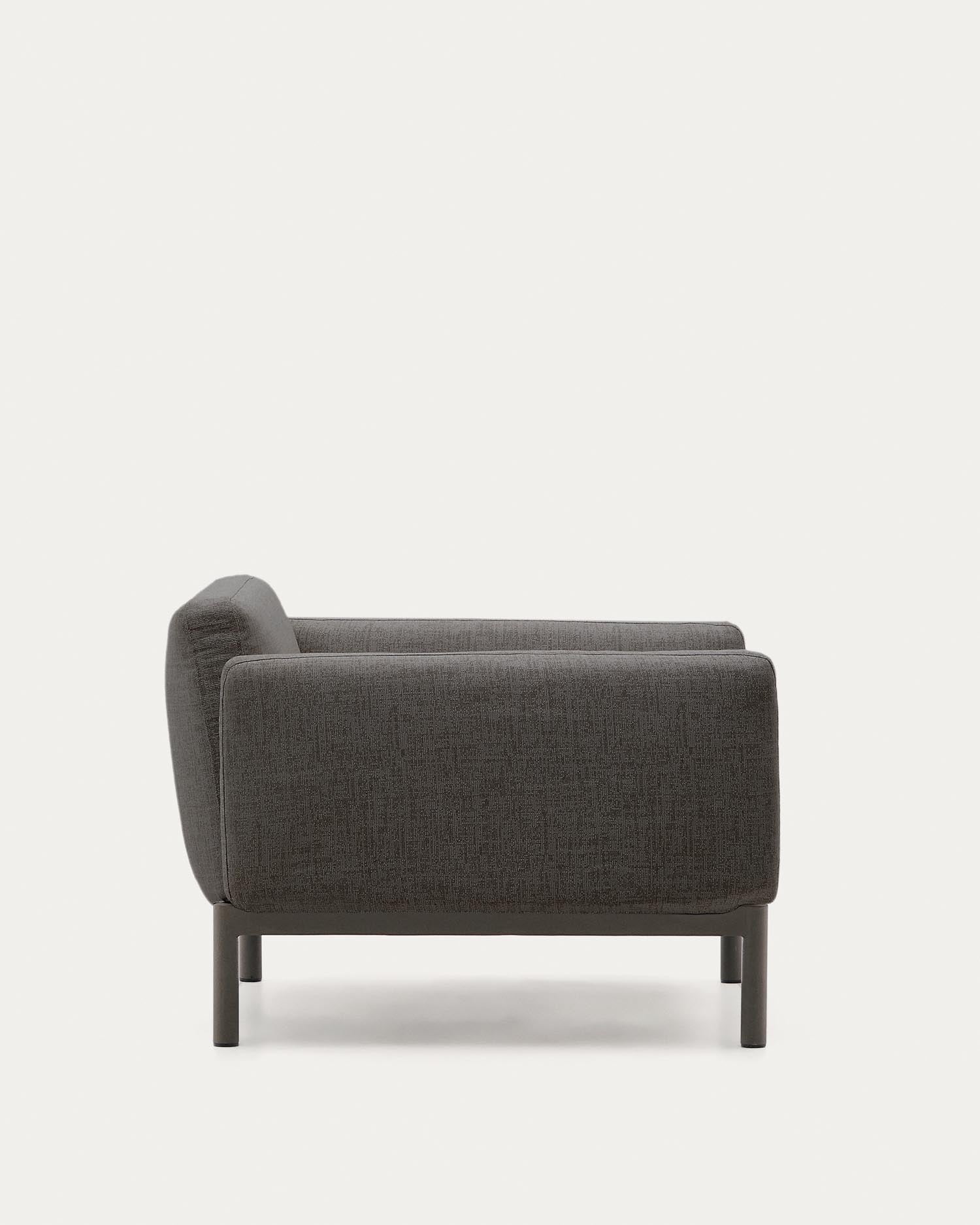 Fauteuil d'extérieur modulaire Sorells en aluminium, finition grise