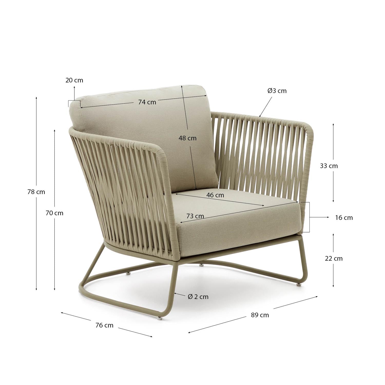 Sessel Saconca: Eleganter Outdoor-Stil mit langlebigem Flechtwerk.