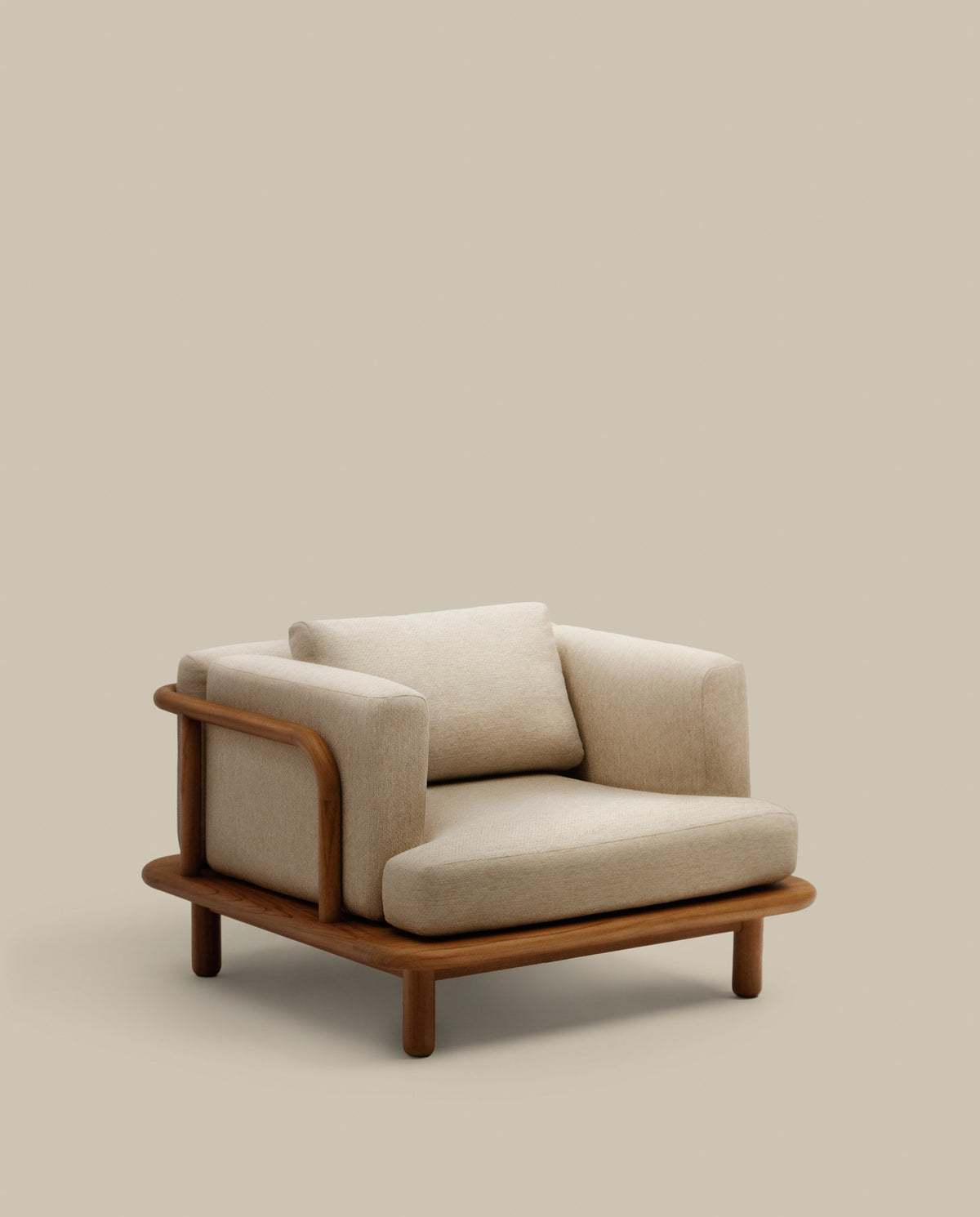 Turqueta Sessel aus massivem Teakholz FSC 100% in Natur, Beige präsentiert im Onlineshop von KAQTU Design AG. Outdoor-Sessel mit Armlehnen ist von Kave Home