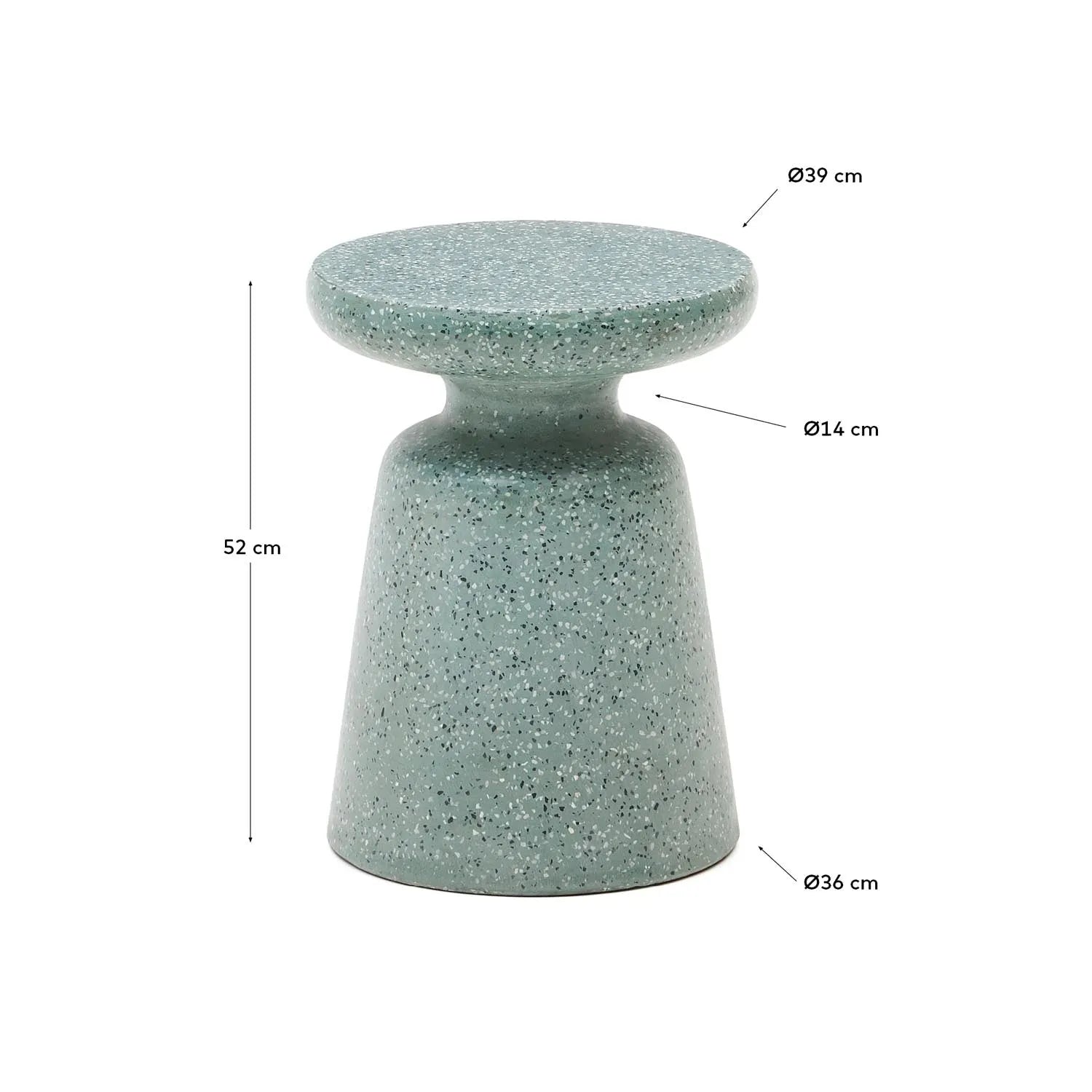 Mesquida Terrazzo-Tisch, grün, Ø 39 cm, ideal für Outdoor-Ambiente.