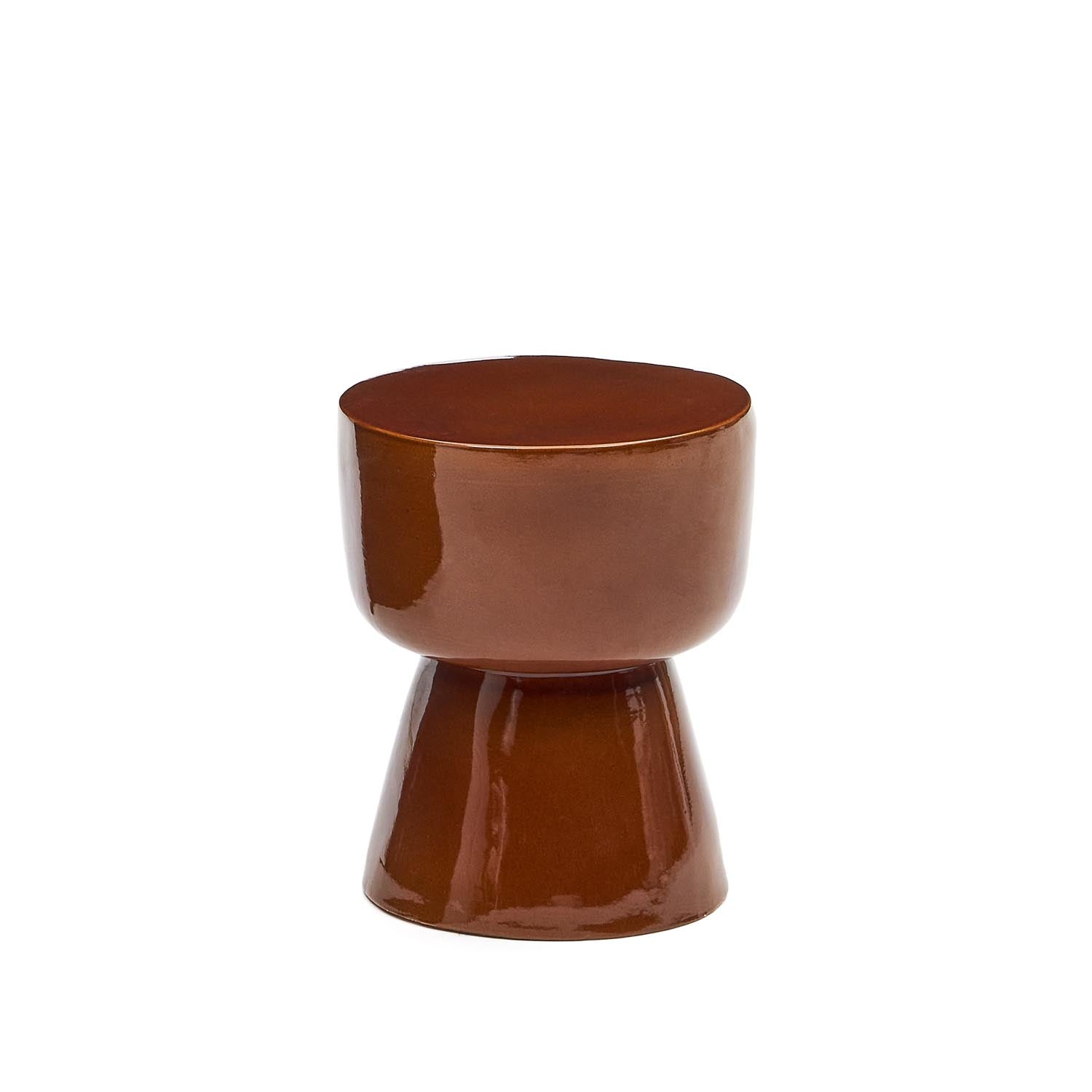 Mesquida Outdoor side table made of ceramic with terracotta glaze finish Ø 35 cm