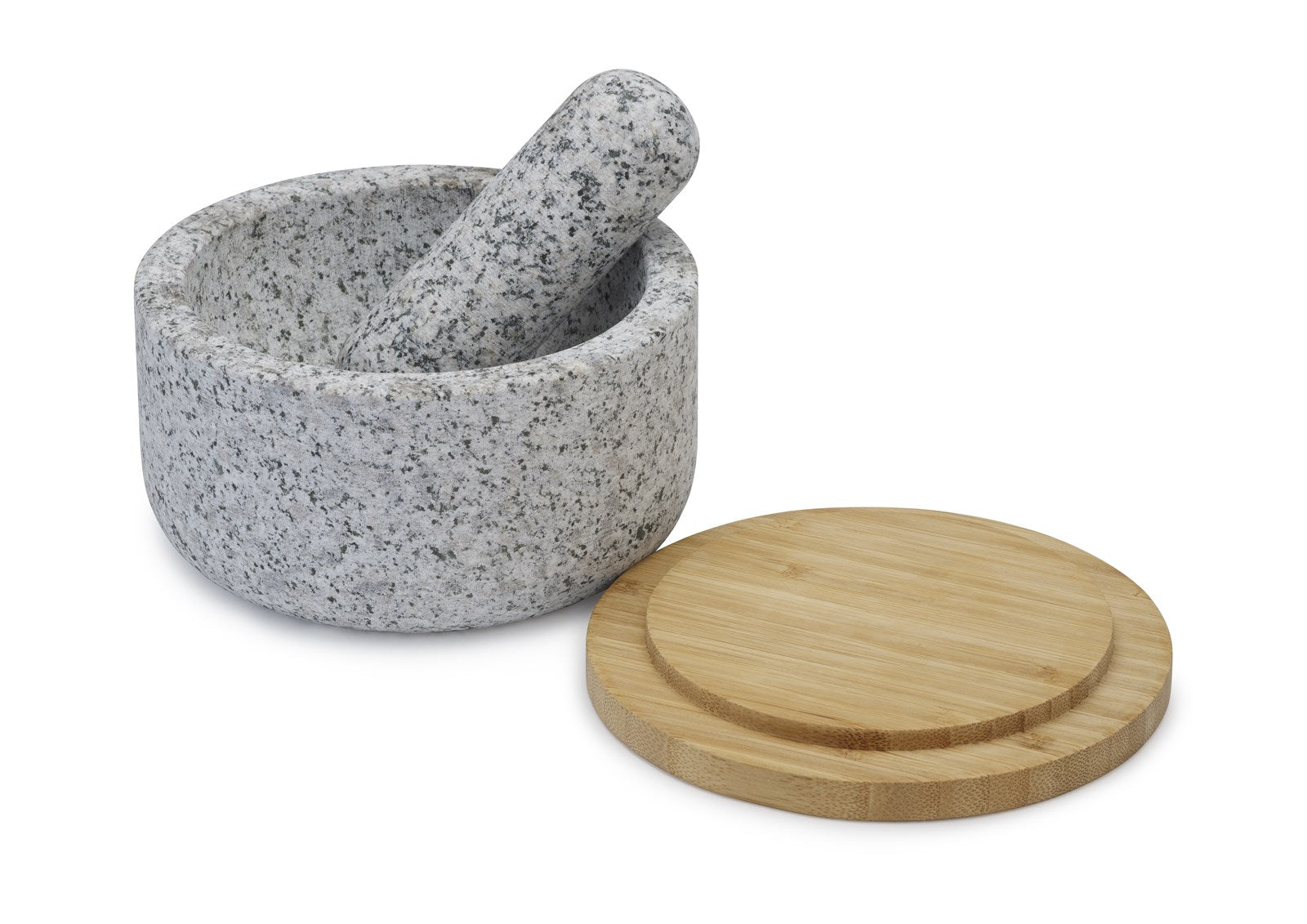 Dash Mörser Stößel aus Granit mit Bambusdeckel - KAQTU Design
