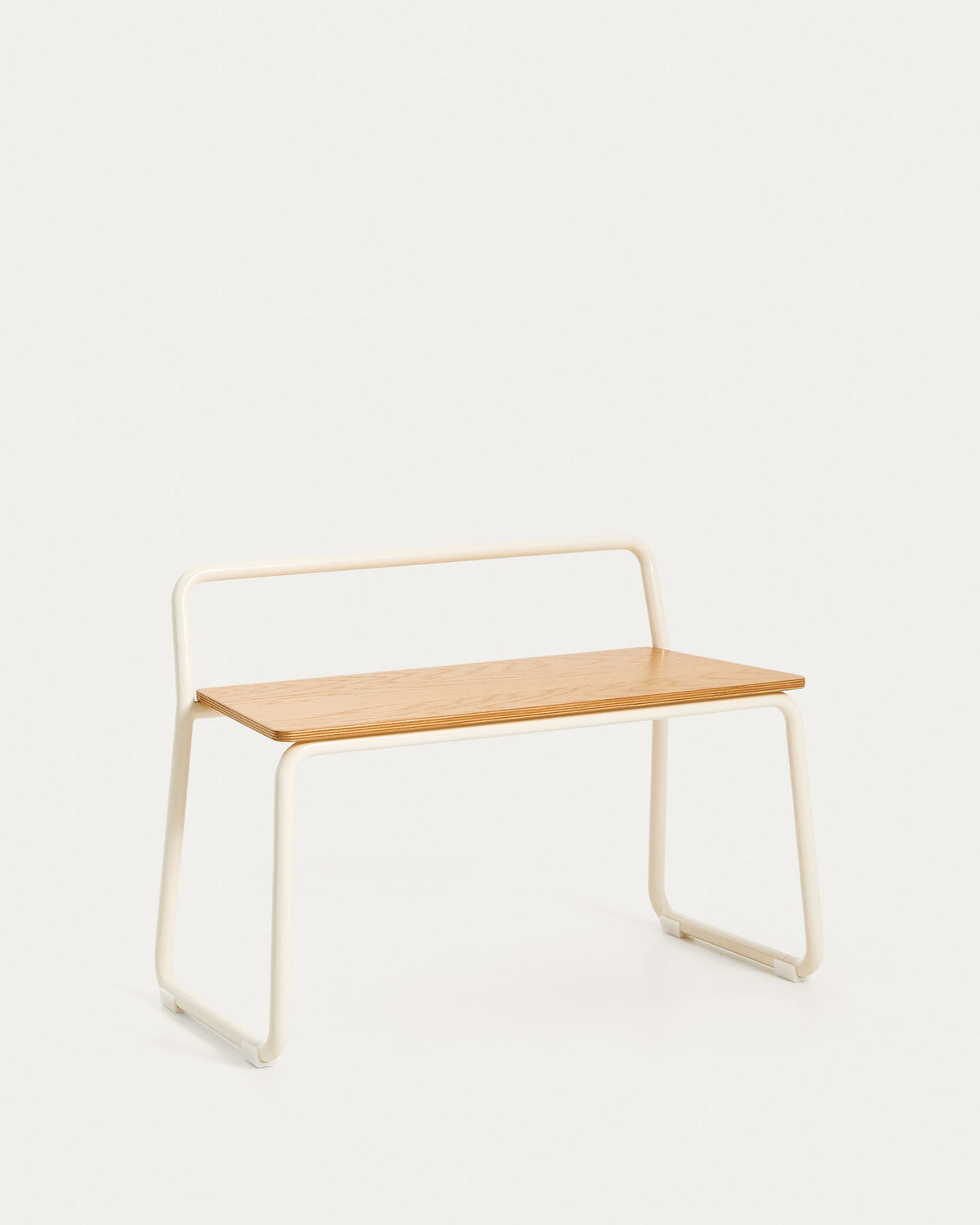 Bank Tinn aus Eschenfurnier und beigefarbenem Metallgestell 75 cm in Beige präsentiert im Onlineshop von KAQTU Design AG. Sitzbank ist von Kave Home