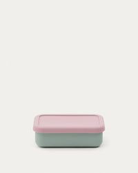 Boîte à lunch Lili en silicone rose et turquoise