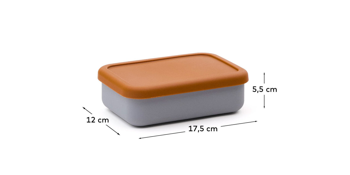 Lunchbox Lili aus Silikon orange und blau in Orange, Blau präsentiert im Onlineshop von KAQTU Design AG. Geschirr Kids ist von Kave Home