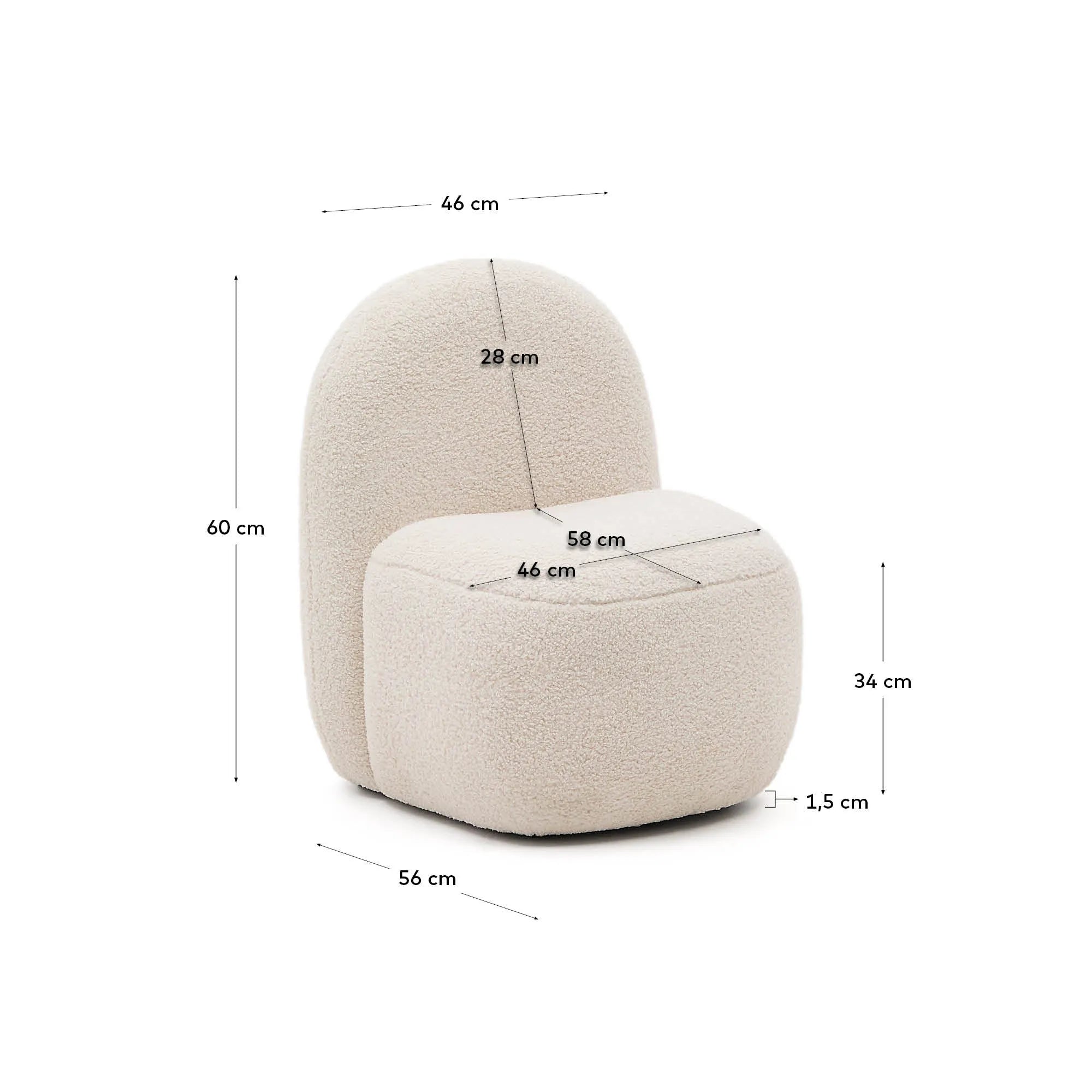 Ein kuscheliger Rückzugsort für Kinder, aus weichem Bouclé, nachhaltig und sicher, ideal zum Spielen und Entspannen.
