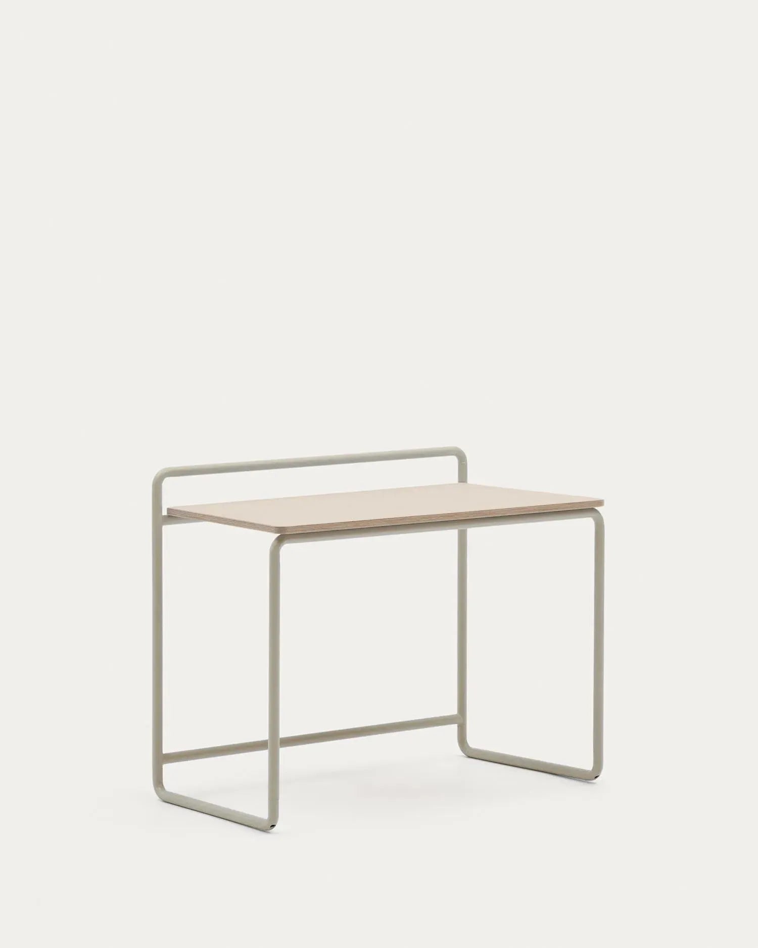 Kompakter Schreibtisch Tinn aus Eschenfurnier und Metall, ideal für Kinderzimmer und Home-Office. Stilvoll, robust, funktional.