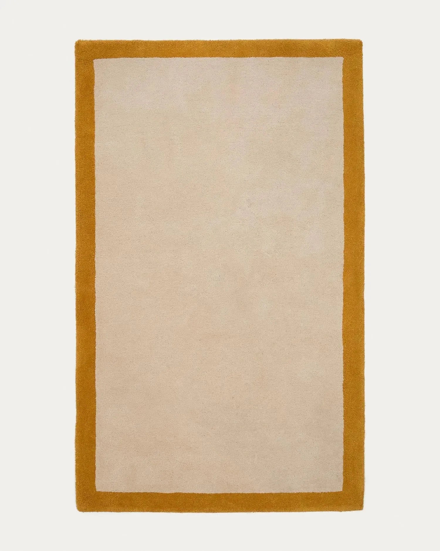 Teppich Nalim: 100% Baumwolle, beige/senf, 90x150 cm. Perfekt fürs Kinderzimmer, weich, pflegeleicht, stilvoll.