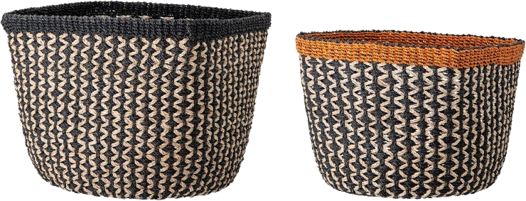 Ova Basket, Black, Abaca - KAQTU Design