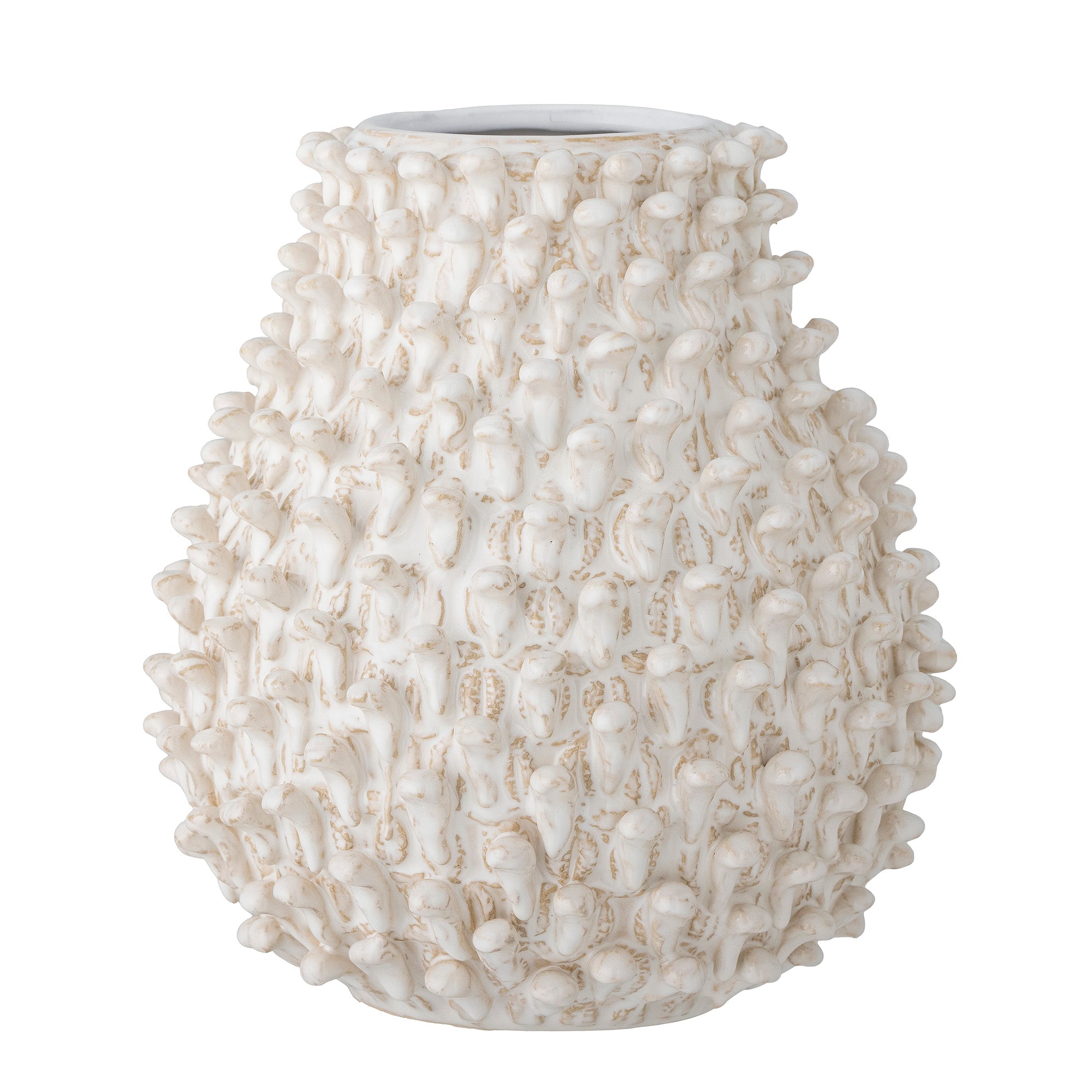 Spikey Vase, Natur, Steingut in Nature präsentiert im Onlineshop von KAQTU Design AG. Vase ist von Bloomingville