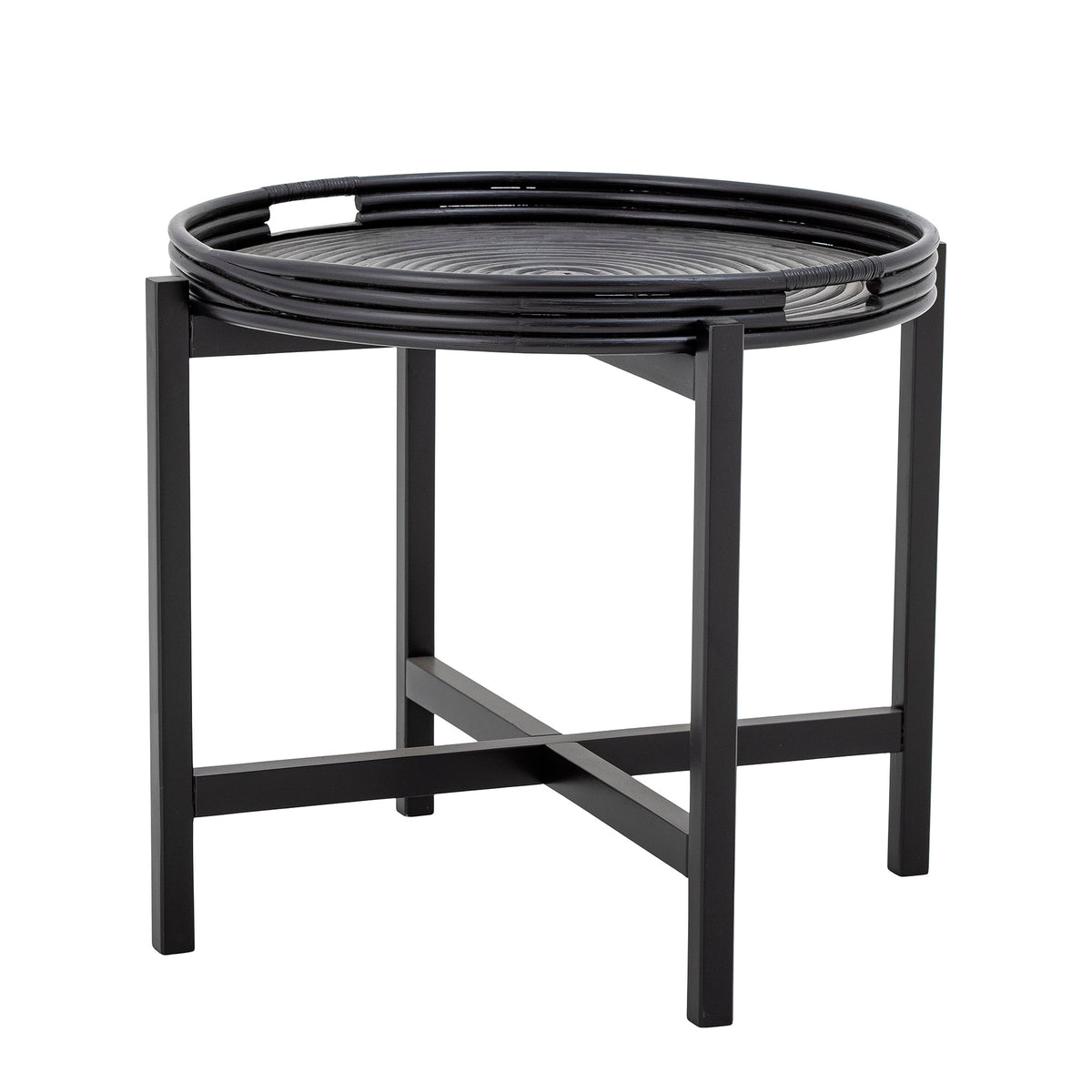 Milli Tablett-Tisch, Schwarz, Rattan in Black präsentiert im Onlineshop von KAQTU Design AG. Beistelltisch ist von Bloomingville