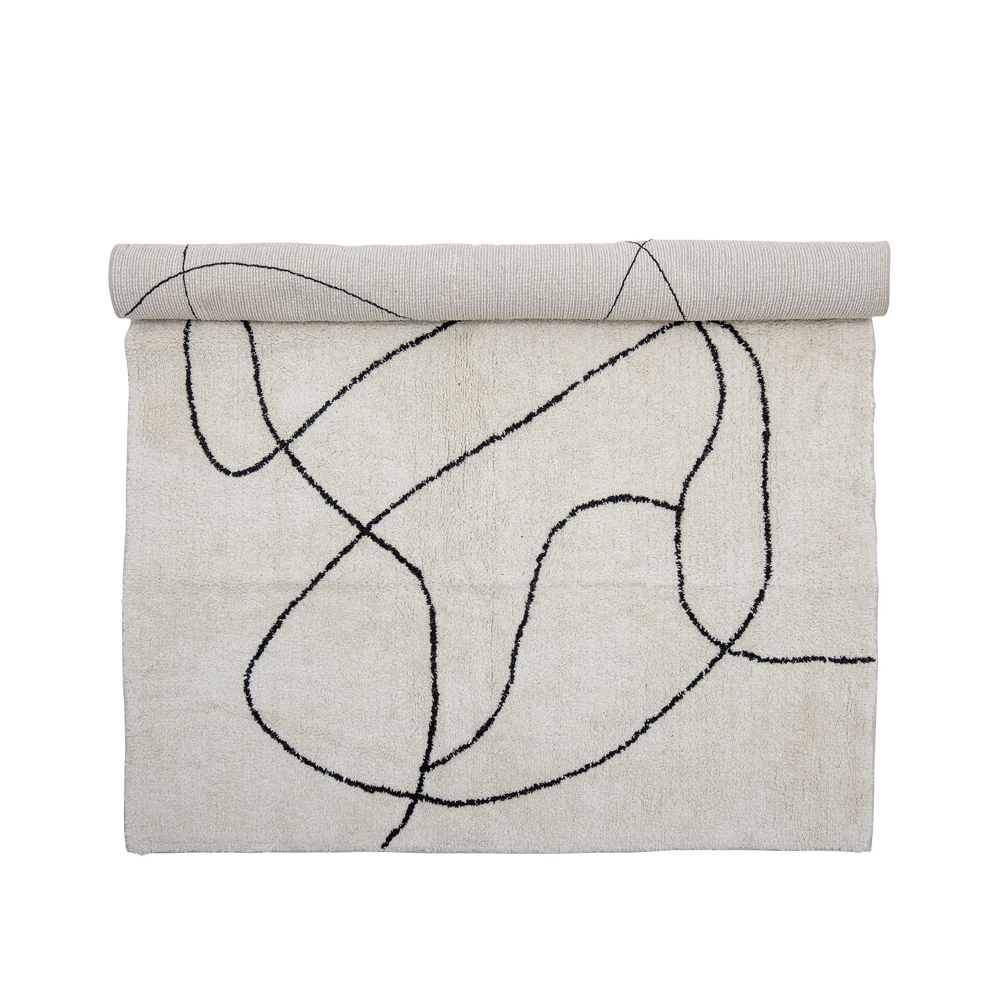 Viga Teppich, Weiá, Baumwolle in White präsentiert im Onlineshop von KAQTU Design AG. Teppich ist von Bloomingville