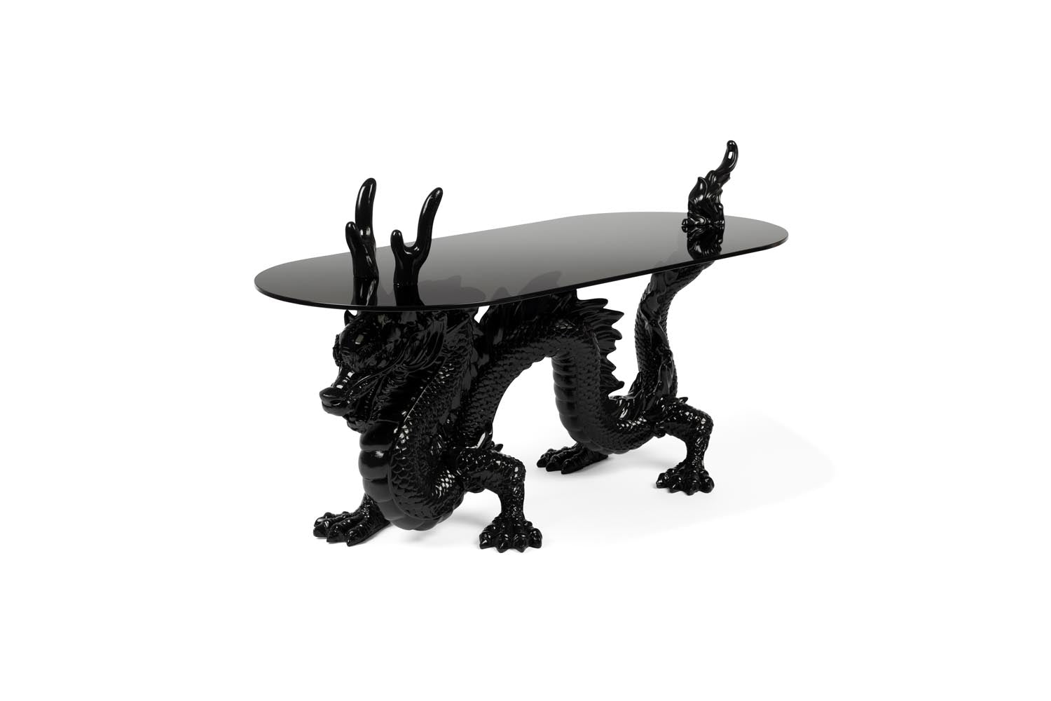 Couchtisch „Bastard“ von Bold Monkey: Einzigartiges Drachenmotiv, modernes Design, hochwertiges MDF, kompakt und funktional.
