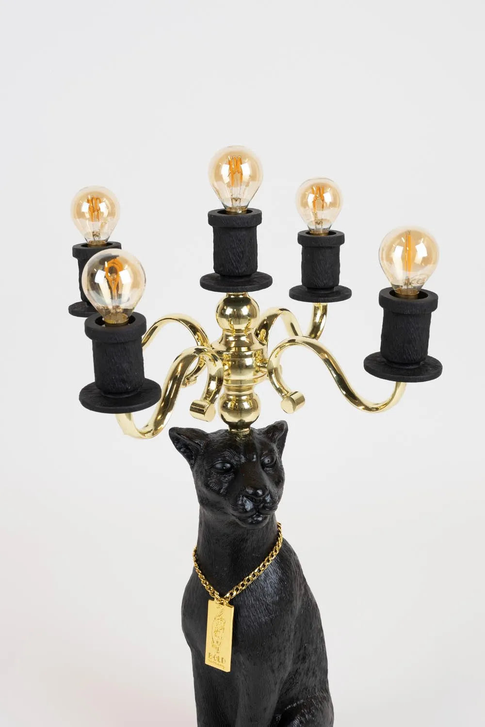 Stilvolle Stehlampe mit schwarzem Panther von Bold Monkey.