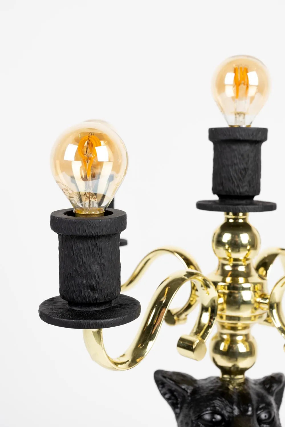 Majestätische Stehlampe mit Panther-Design in edlem Schwarz.