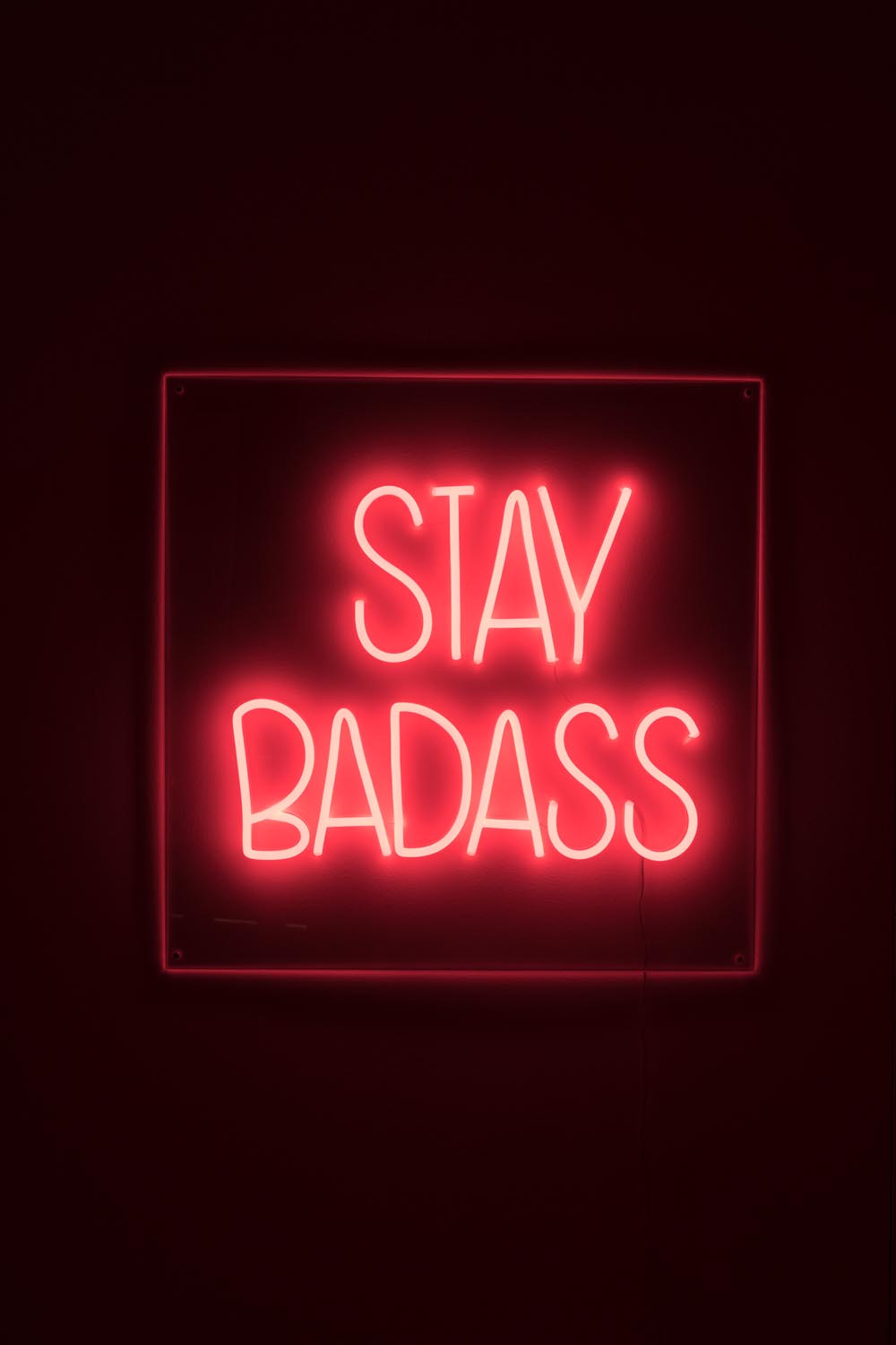 Verleihen Sie Ihrem Raum Charakter mit dem Badass LED Neon Wandschild.