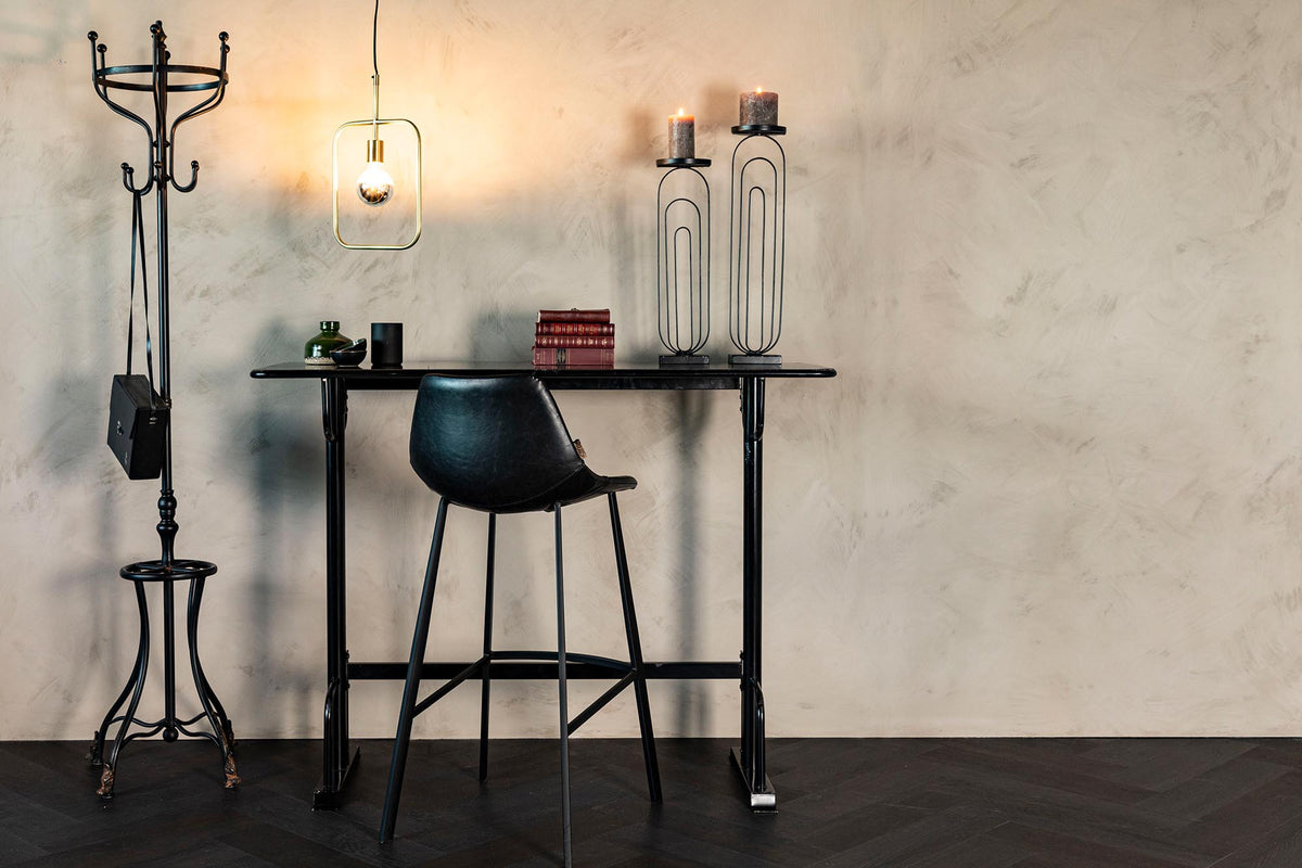 Barstuhl Franky in Schwarz / Kunstleder präsentiert im Onlineshop von KAQTU Design AG. Barstuhl ist von Dutchbone