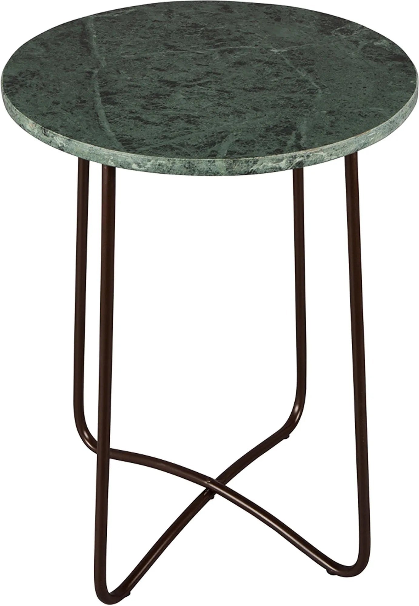 Eleganter Beistelltisch EMERALD von Dutchbone: Marmorplatte, goldenes Metallgestell, luxuriös und funktional.