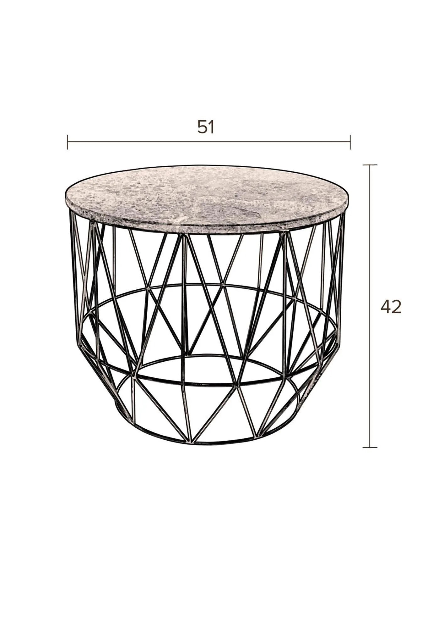 Eleganter Dutchbone Beistelltisch Boss mit Marmor-Design.