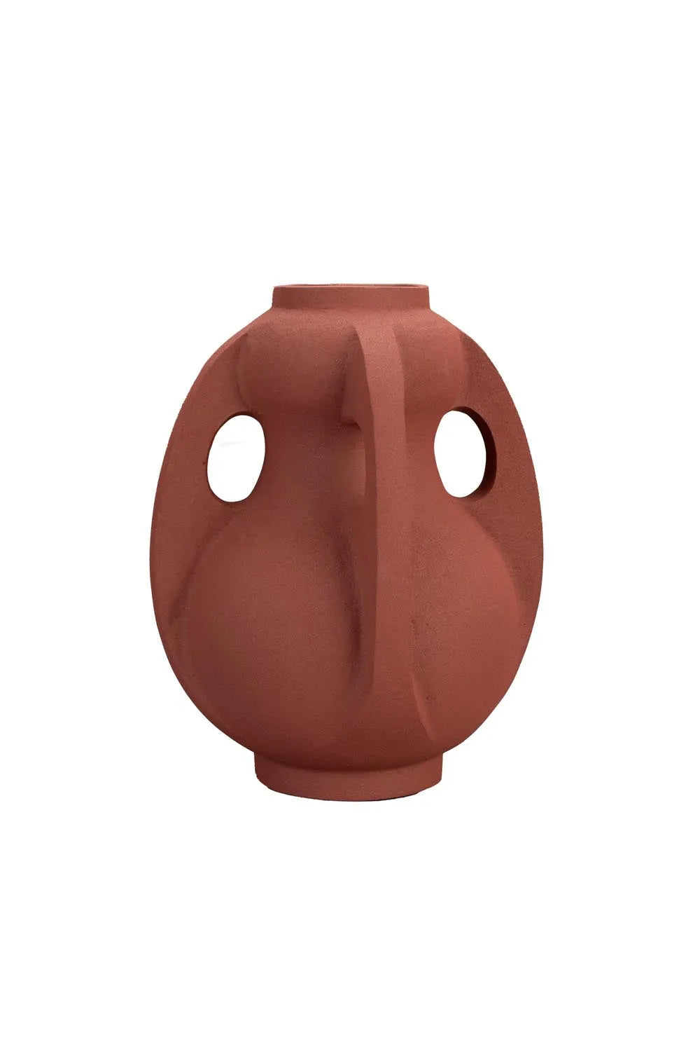 Die Vase Thiago M Terra von Dutchbone: Handgefertigtes Aluminium, antiker Look, wasserdicht, ideal für Blumen, zeitloses Design.