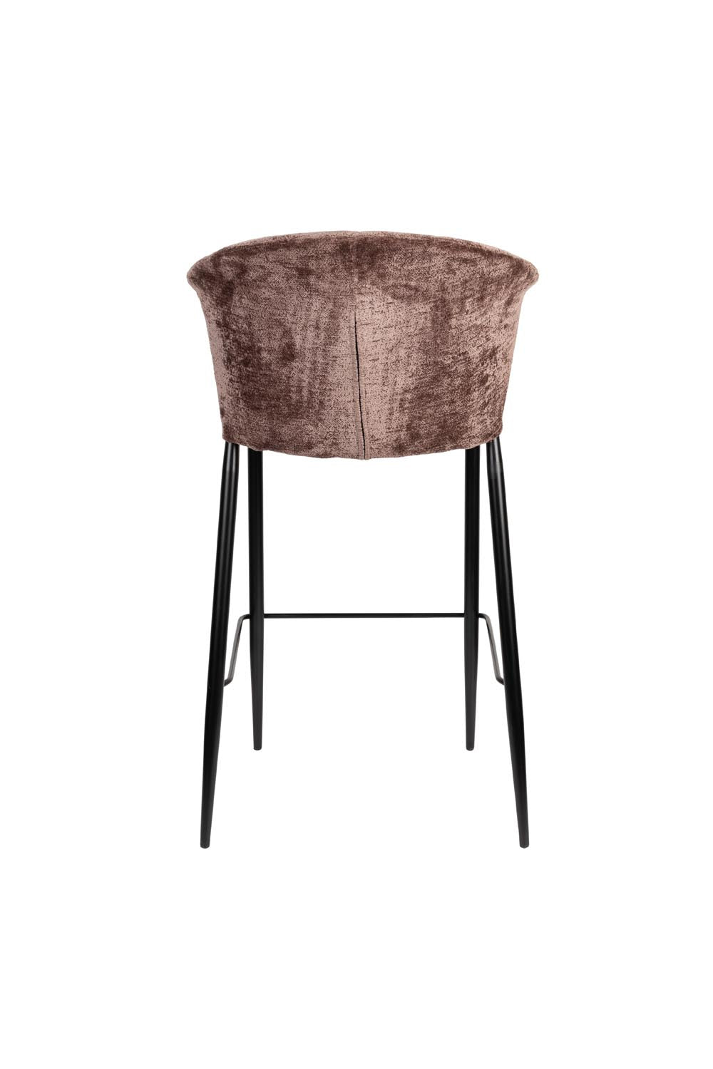 Barhocker Georgia in Lila: Luxuriöse Samtpolsterung und schlanke Metallbeine für einen eleganten, vintage-inspirierten Look in Ihrem Zuhause.
