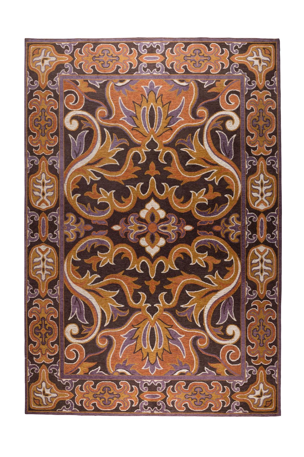 Teppich Bashmira 160x230 von Dutchbone: Retro-Design, erdige Töne, langlebiges Polyester, ideal für Wohnzimmer.