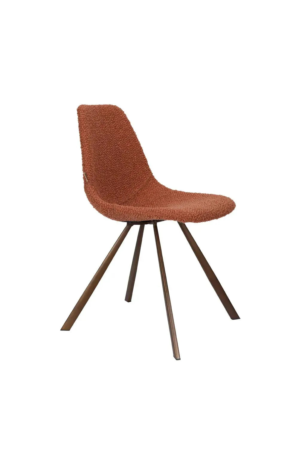 Der Franky Stuhl Bouclé: Stilvoller Komfort mit luxuriösem Stoff und robustem Metallgestell für Ihr Zuhause.