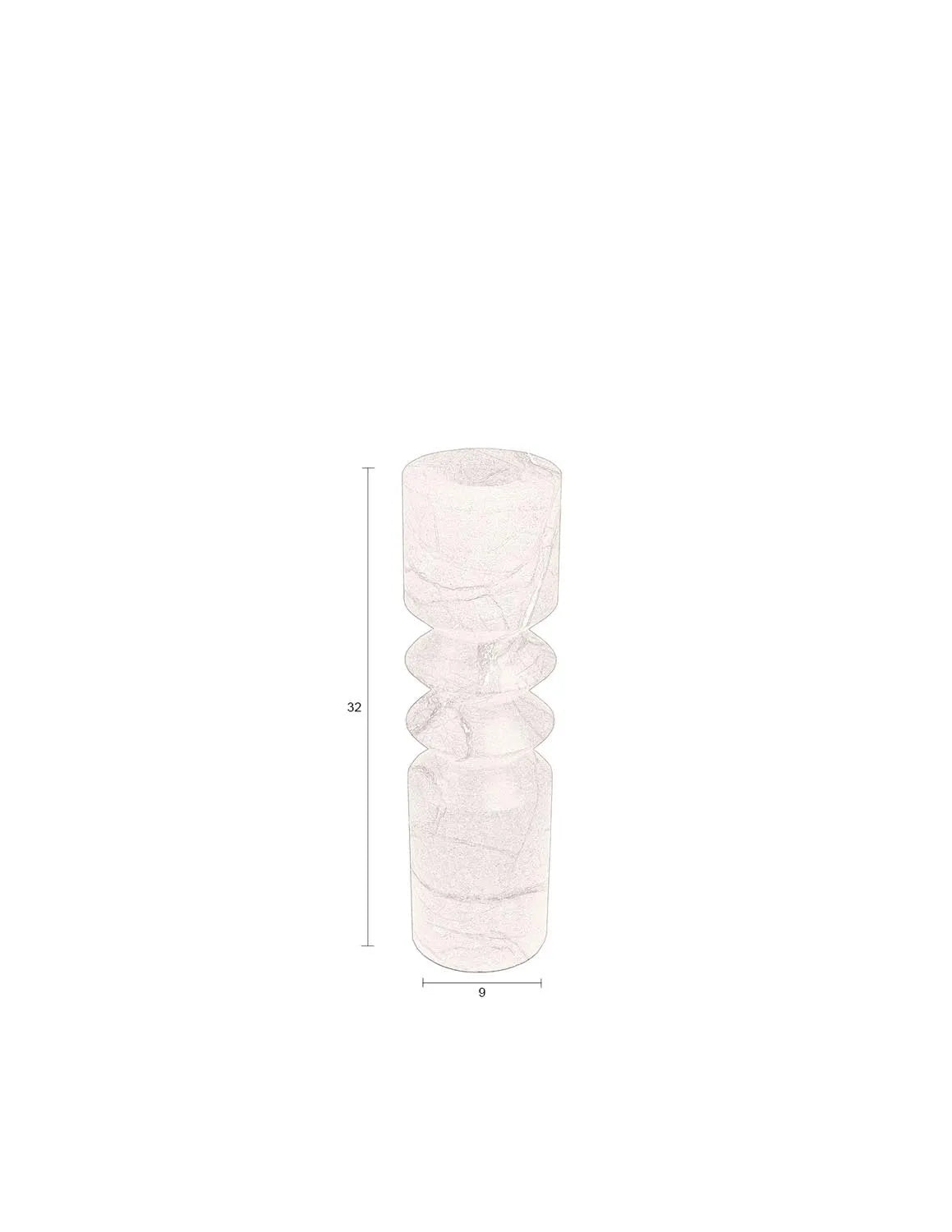 Eleganter Satpura Kerzenhalter aus braunem Marmor von Dutchbone.