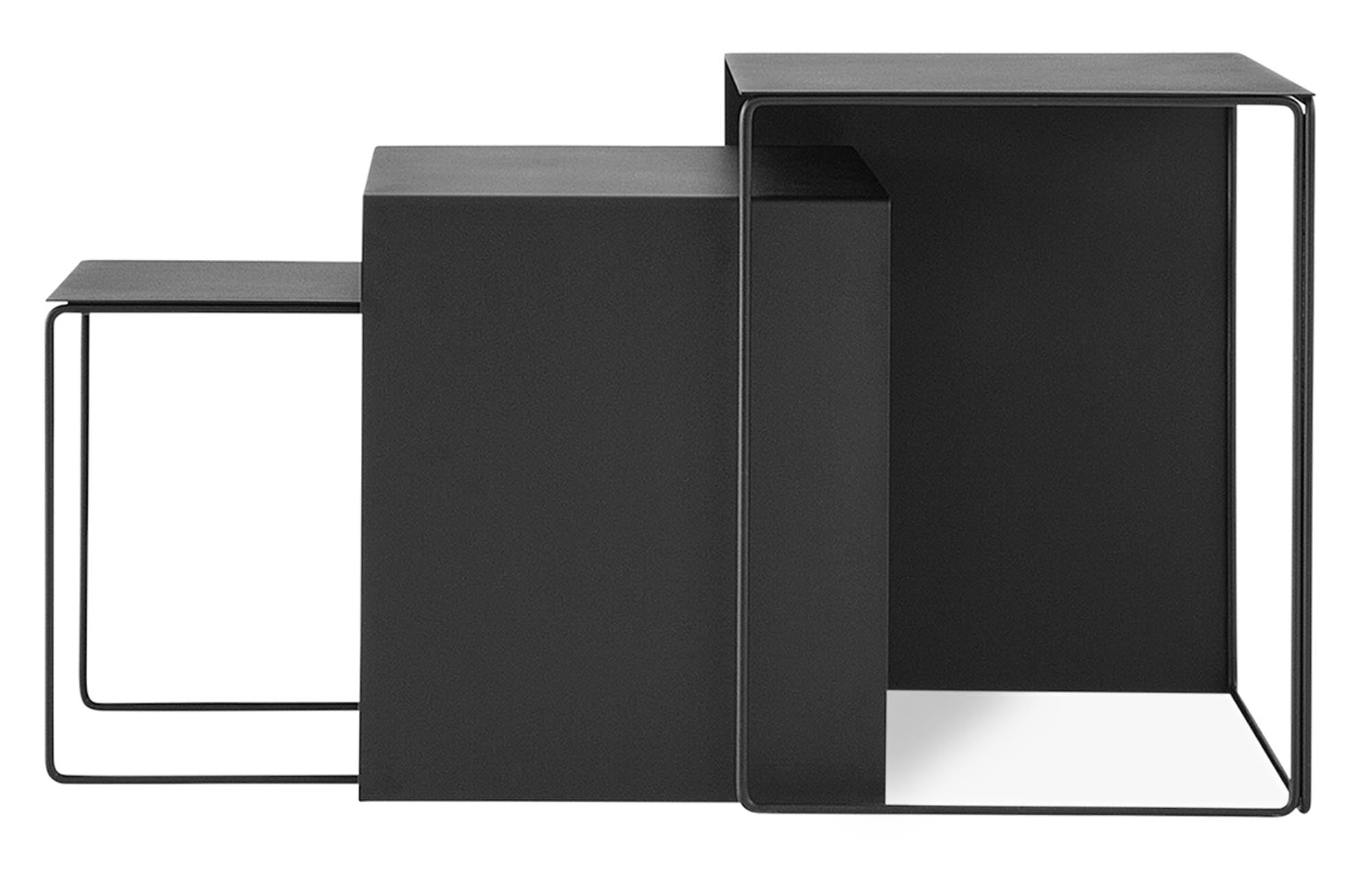 Cluster Tisch 3er Set in Schwarz präsentiert im Onlineshop von KAQTU Design AG. Beistelltisch ist von Ferm Living
