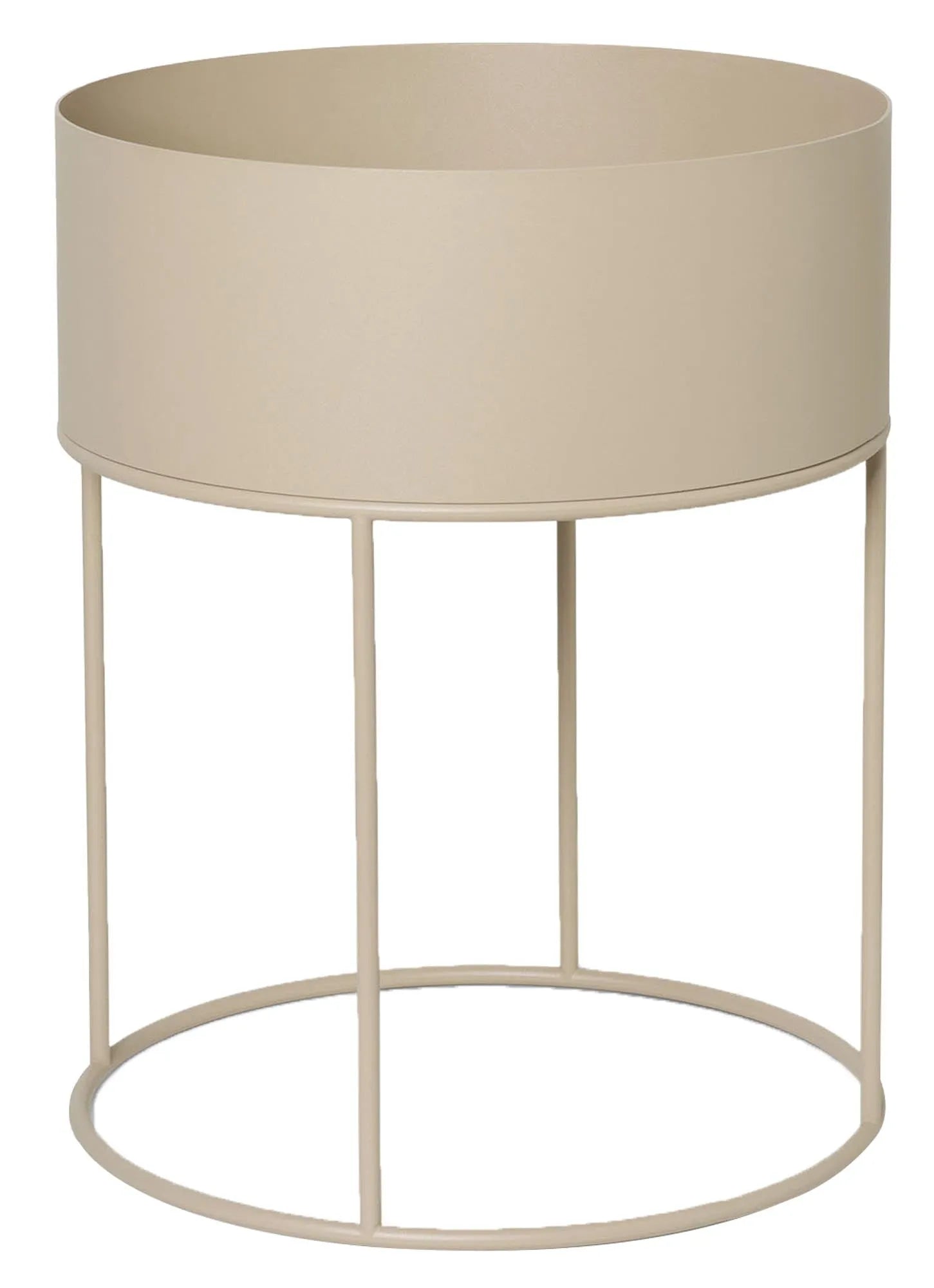 Stilvolle runde Plant Box von Ferm Living für modernes Wohndesign.