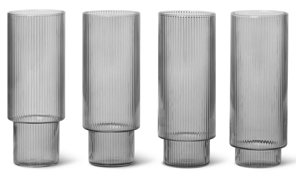 Ripple Longdrink Gläser 4er Set - KAQTU Design