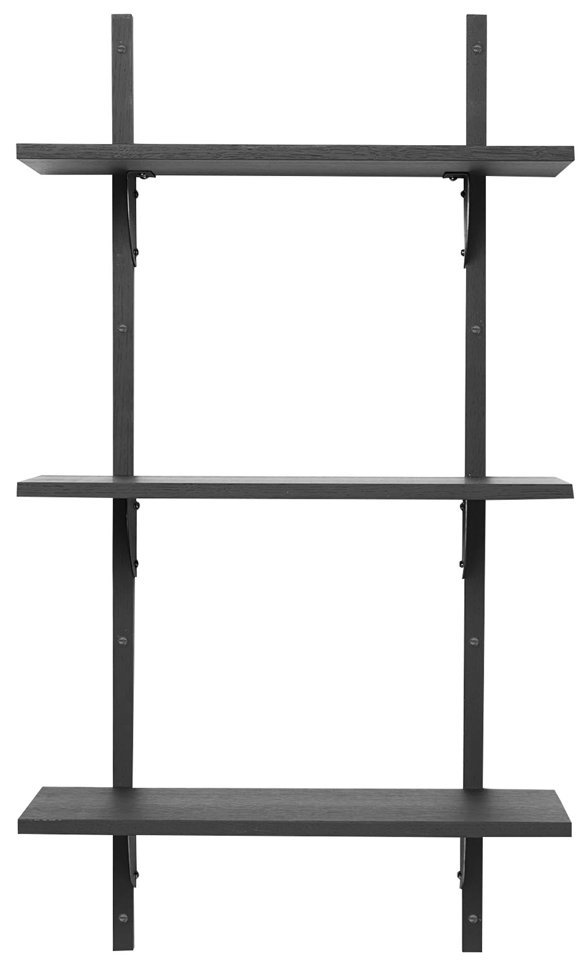 Sector Wandregal Triple in Schwarz / Schwarzes Messing präsentiert im Onlineshop von KAQTU Design AG. Wandregal ist von Ferm Living