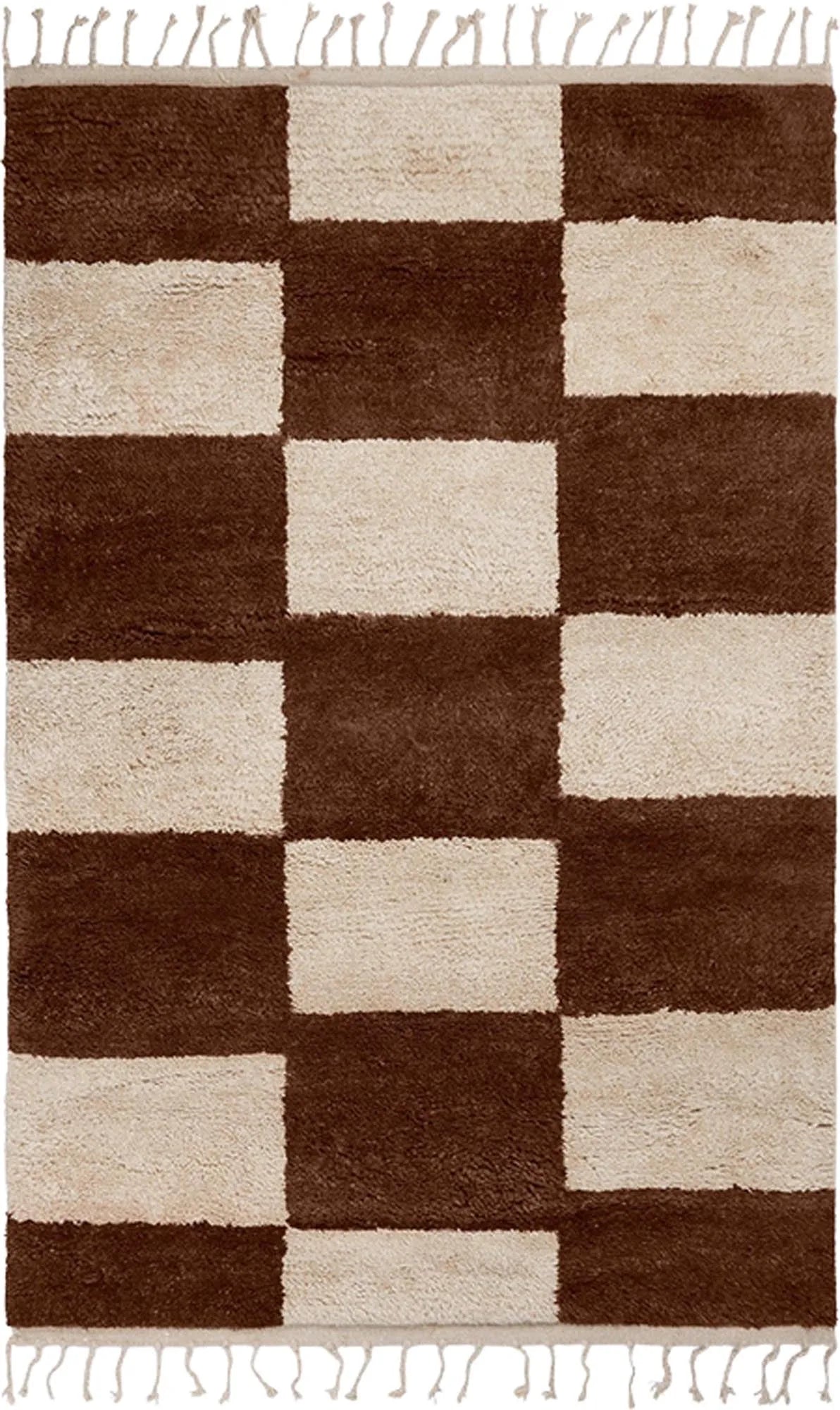 Mara Teppich in Dark Brick / Off-White präsentiert im Onlineshop von KAQTU Design AG. Teppich ist von Ferm Living